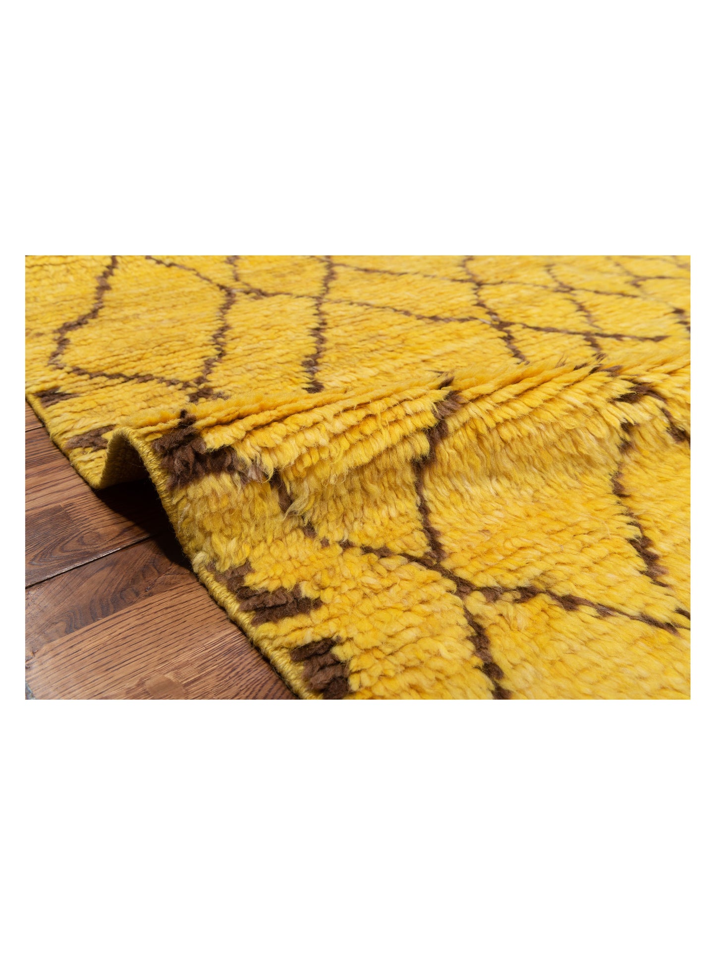 Berber Aspendos Yellow Charcoal 8.4x10.4 Hand Knotted Rug