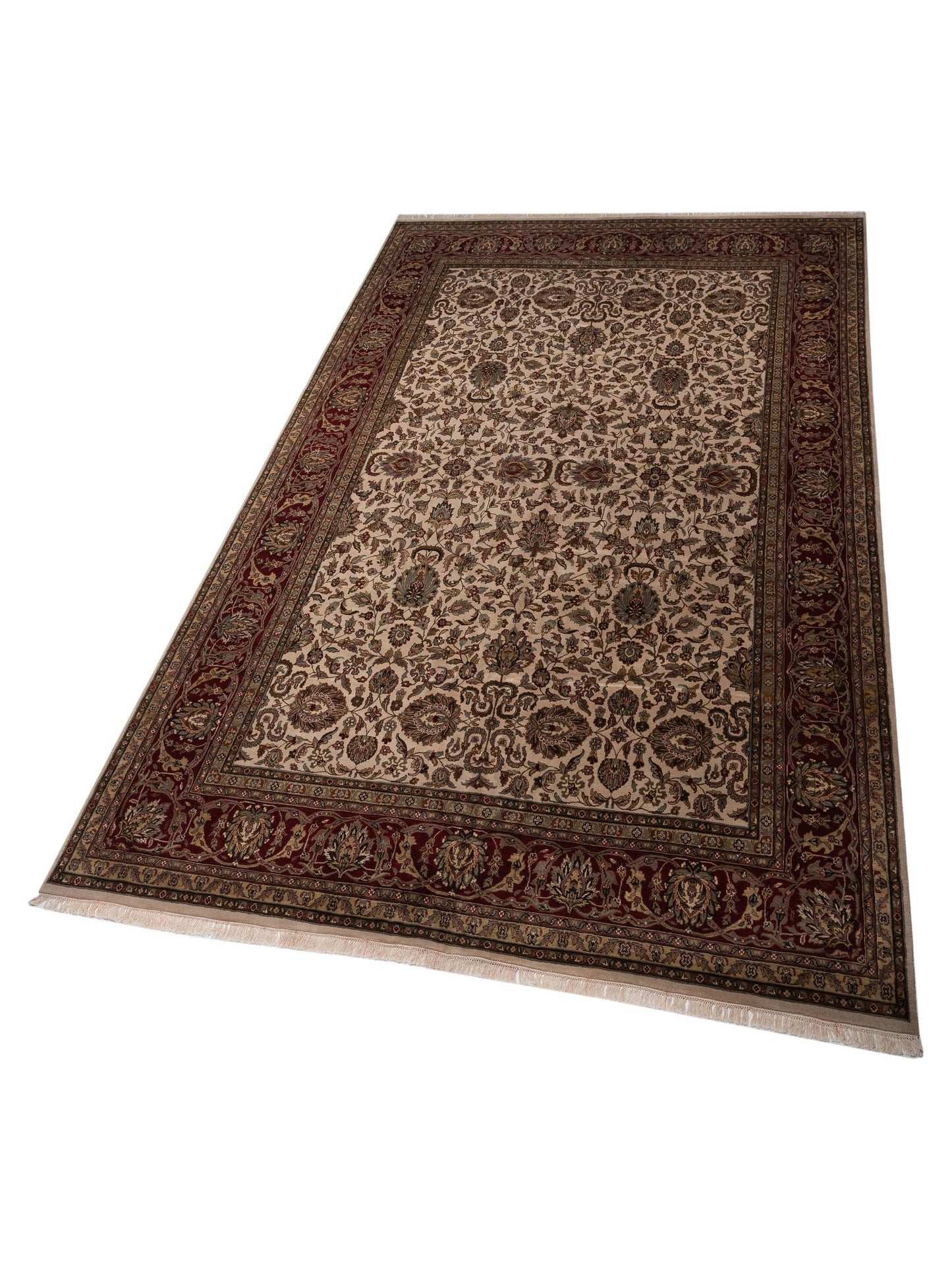 Royal 88633 Ivory Red 12x18 Hand Knotted Rug