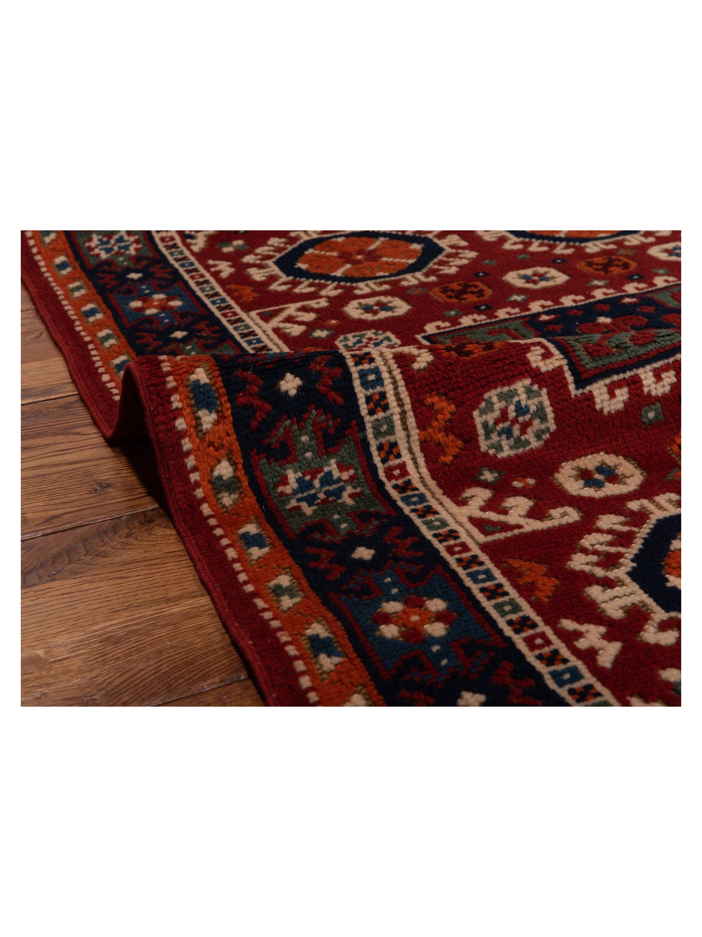 Turkish Shirwan 145207 Red Navy 3.2x4.3 Hand Knotted Rug