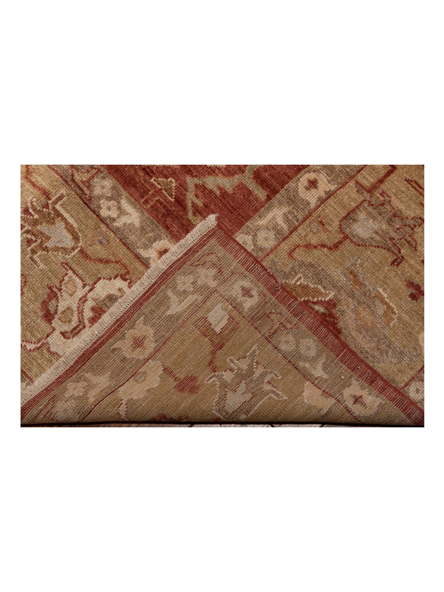 Angora Oushak 128130 Red Green 11.5x14.3 Hand Knotted Rug