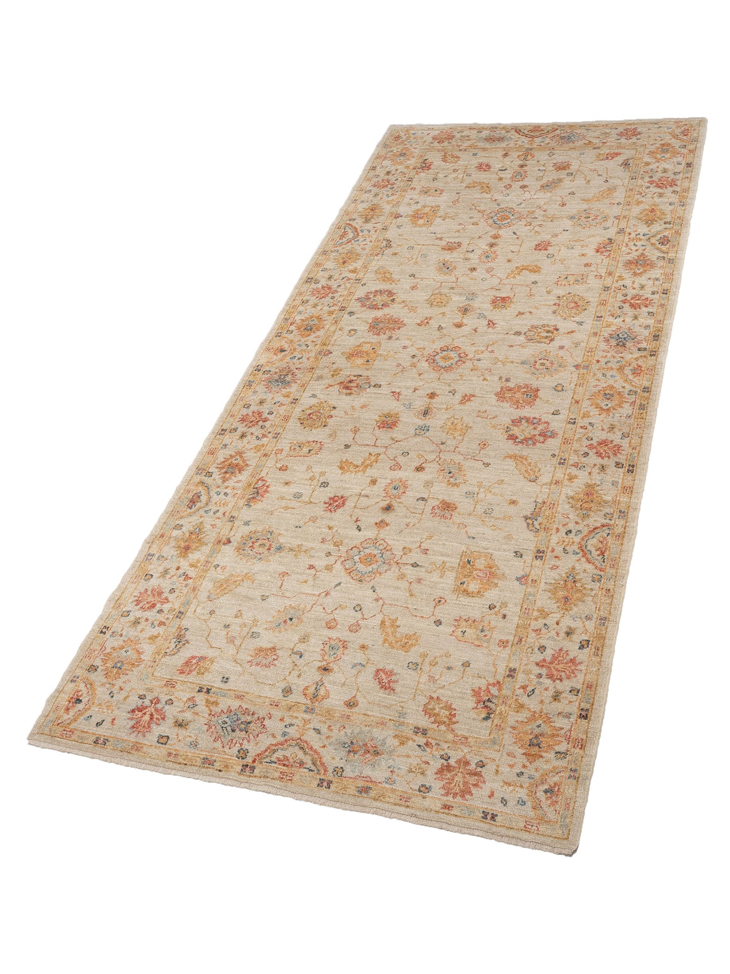 Angora Oushak 133075 Ivory Ivory 6.1x14 Hand Knotted Rug