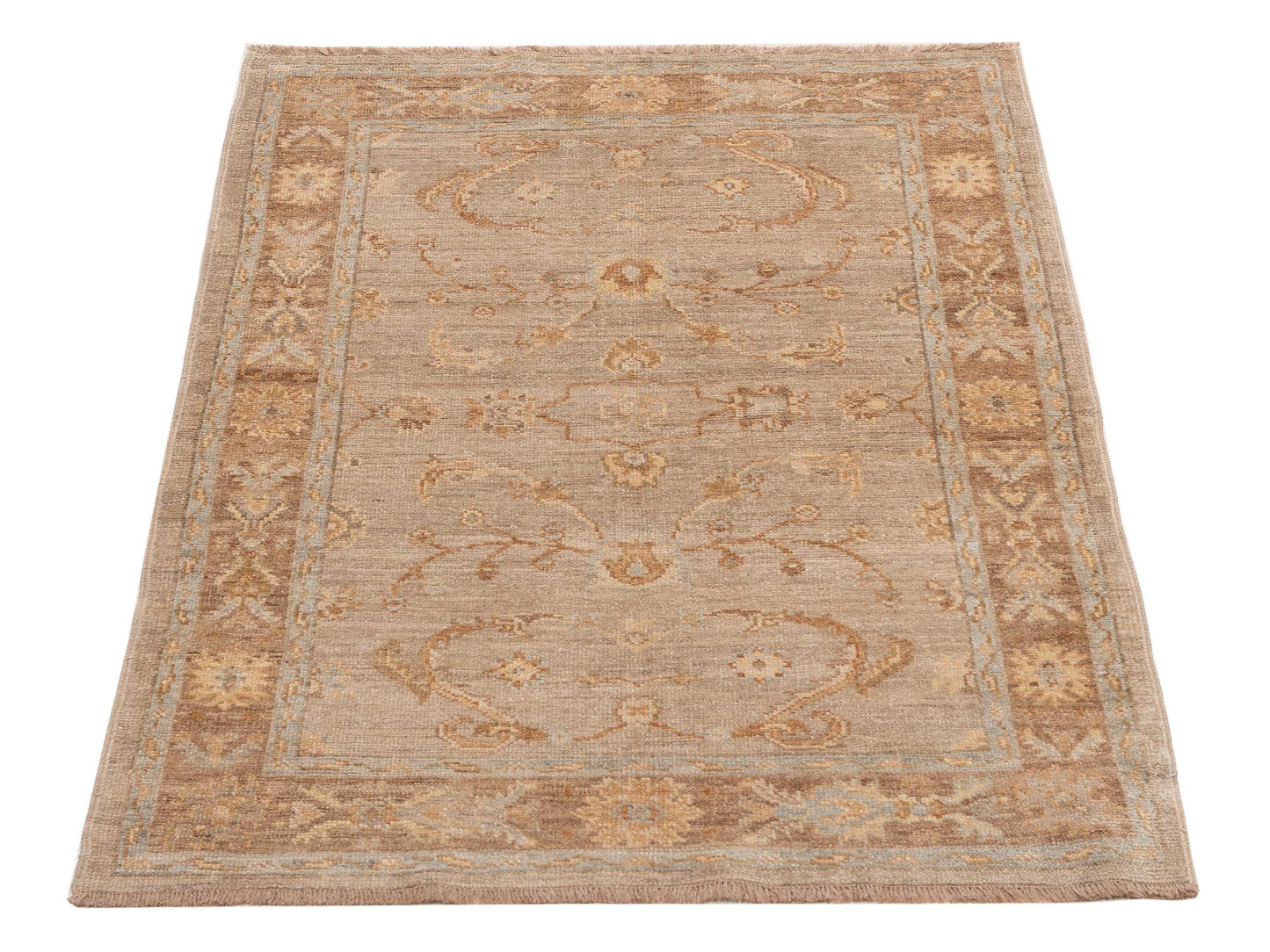 Angora Oushak 123921 Camel Light Brown 3.10x5.8 Hand Knotted Rug
