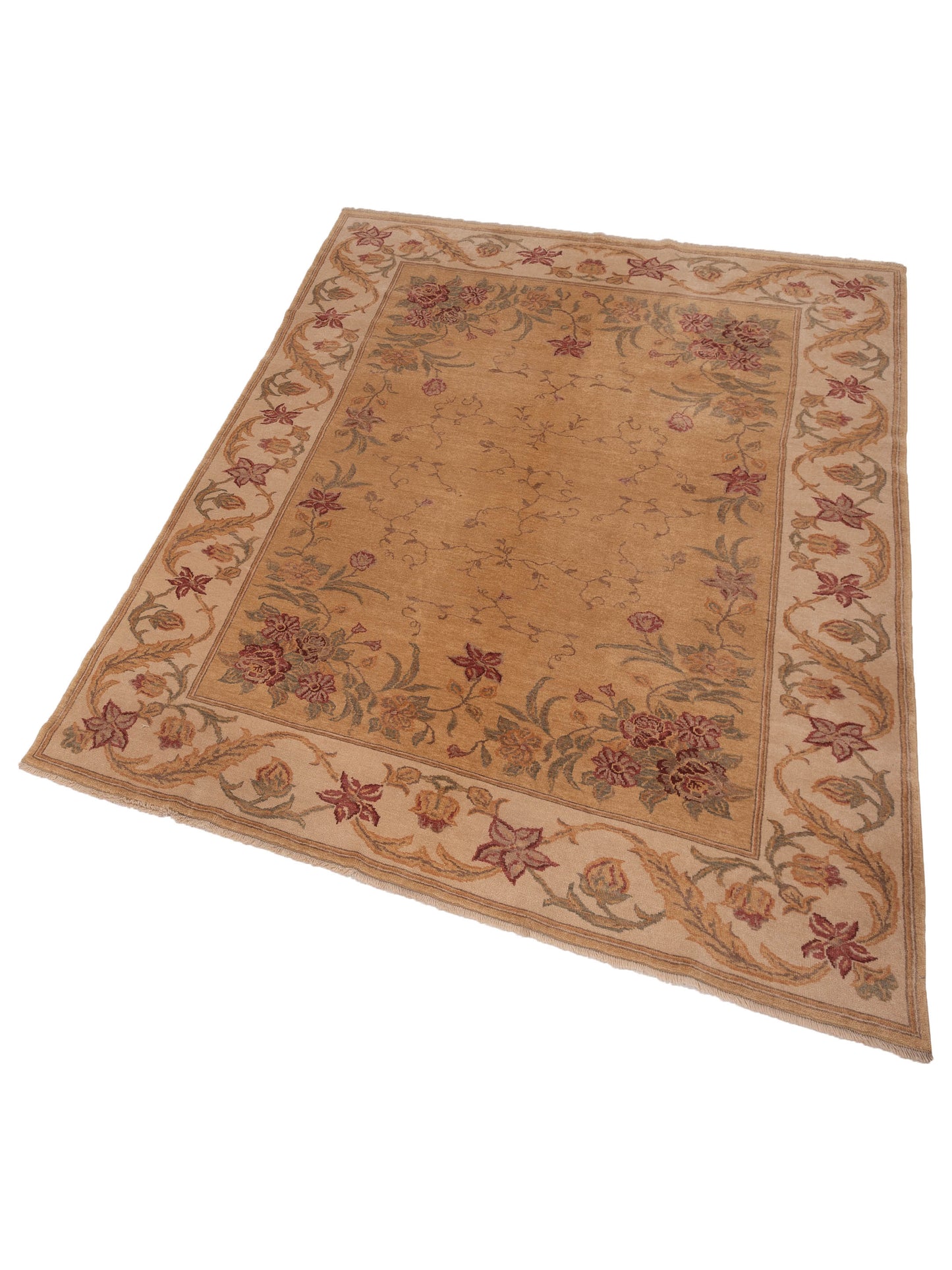 Antique Loom 147478 Gold Ivory 7x8 Hand Knotted Rug