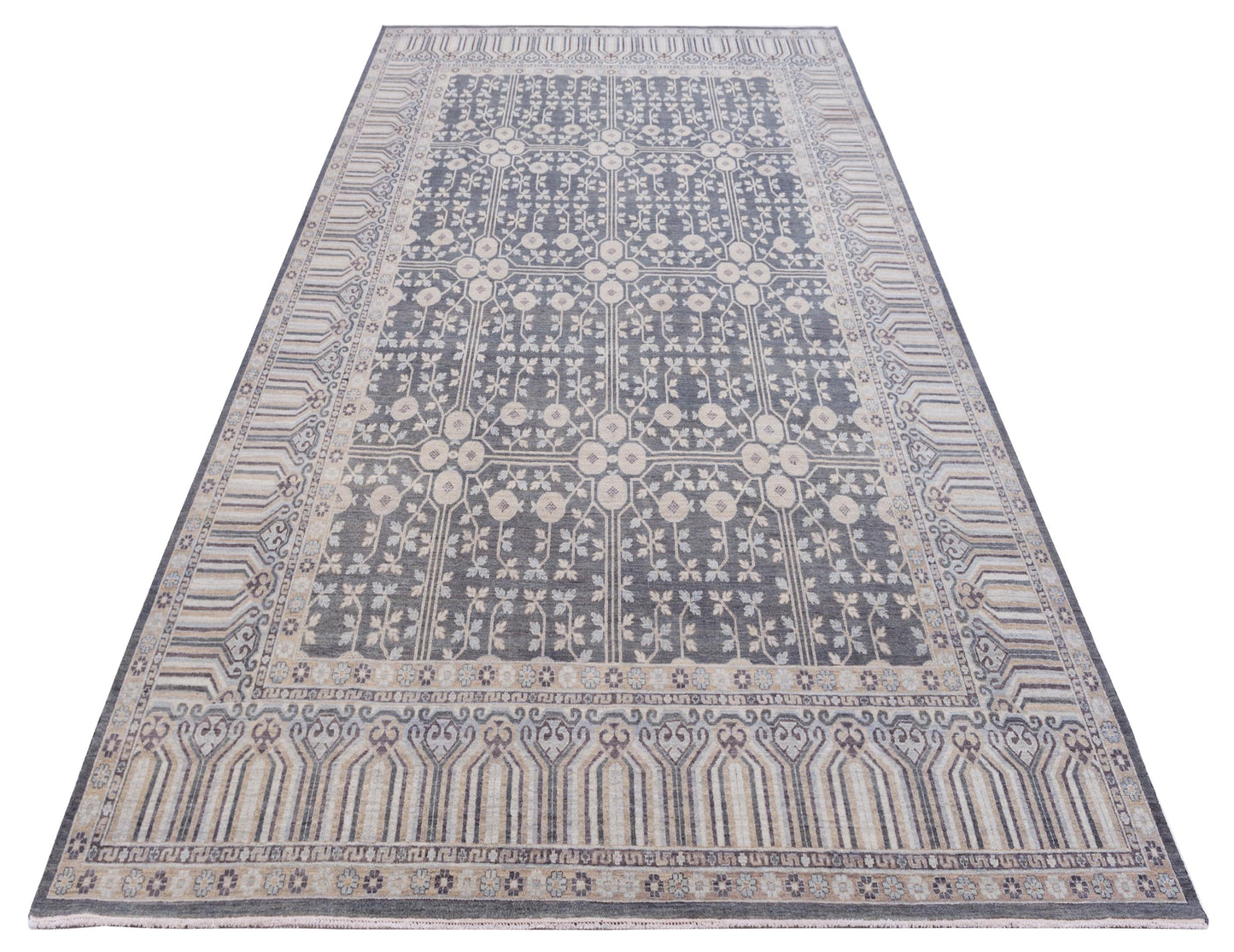 Platinum 127362 Dark Gray Brown 9.11x13.9 Hand Knotted Rug