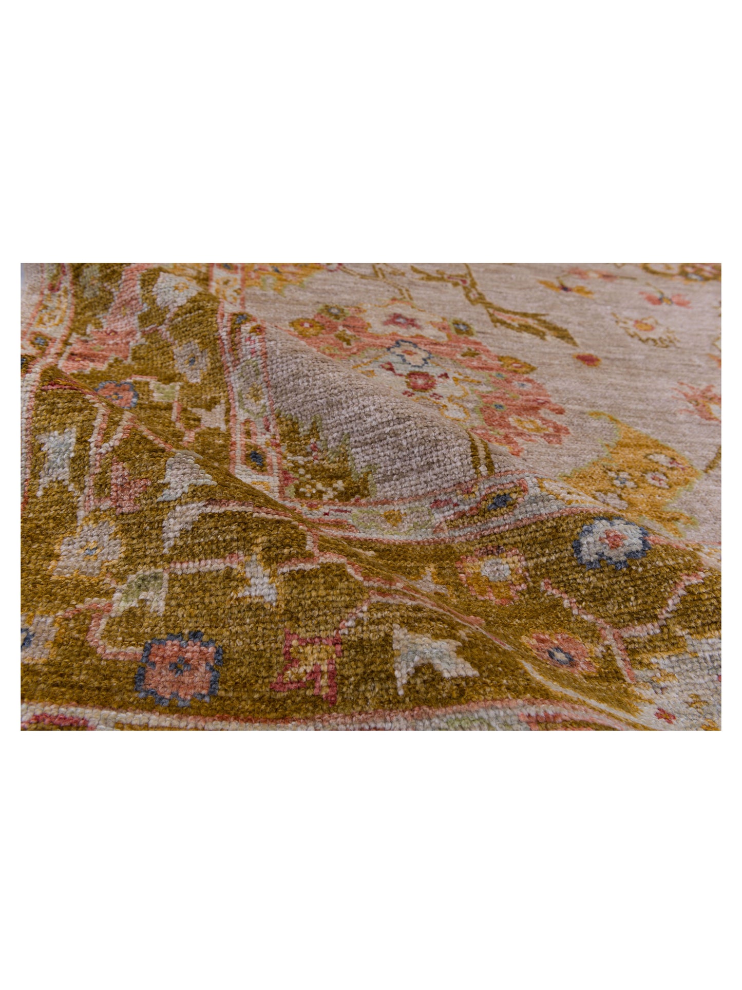 Angora Oushak 144592 Silver Mustard 6.3x12.6 Hand Knotted Rug