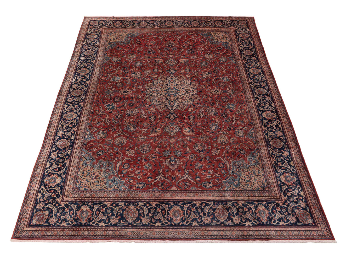 Persian 153646 Red Navy 10.2x14.1 Hand Knotted Rug