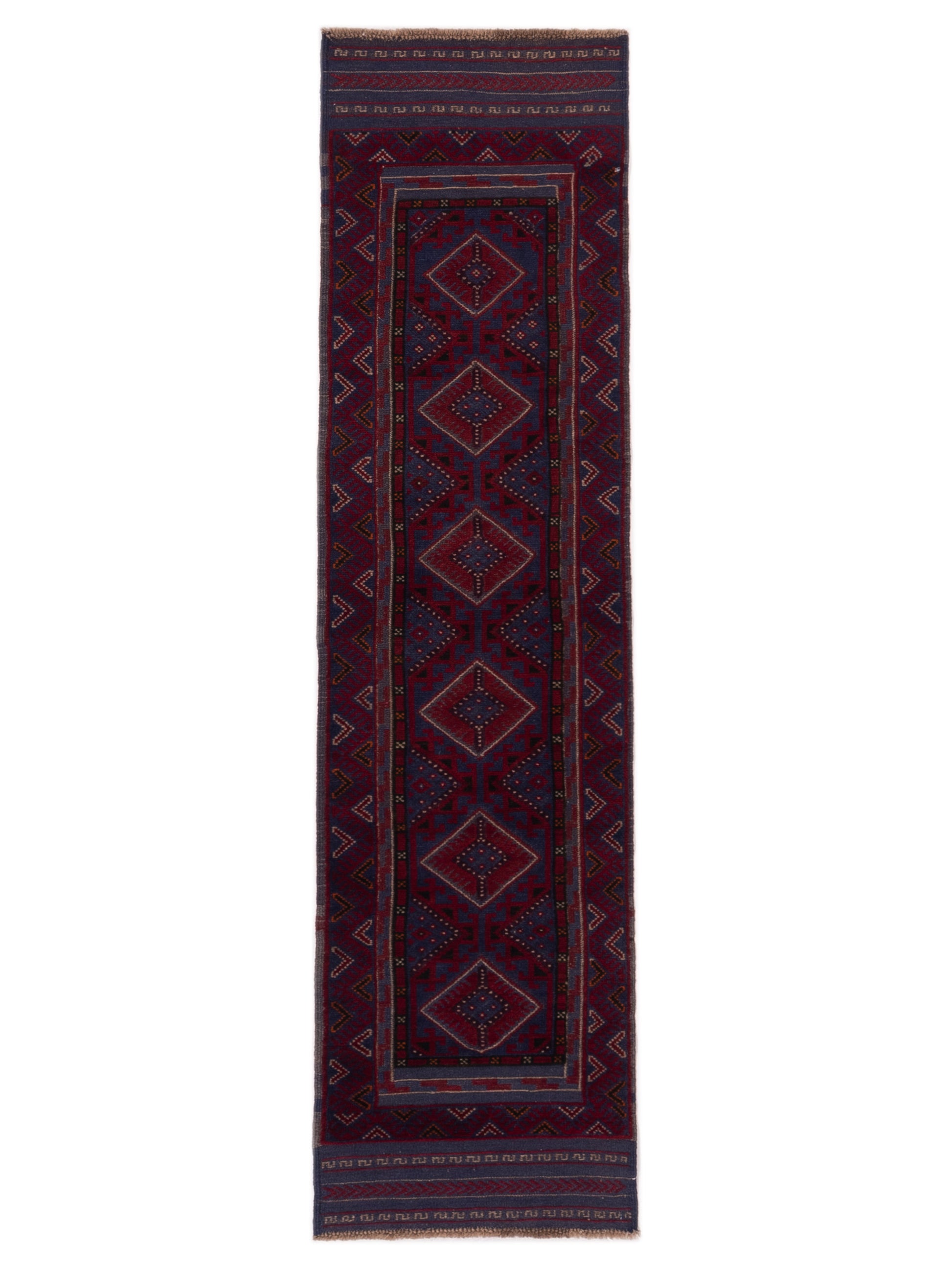 Nomad Afghan Soumak  Charcoal Red Tribal