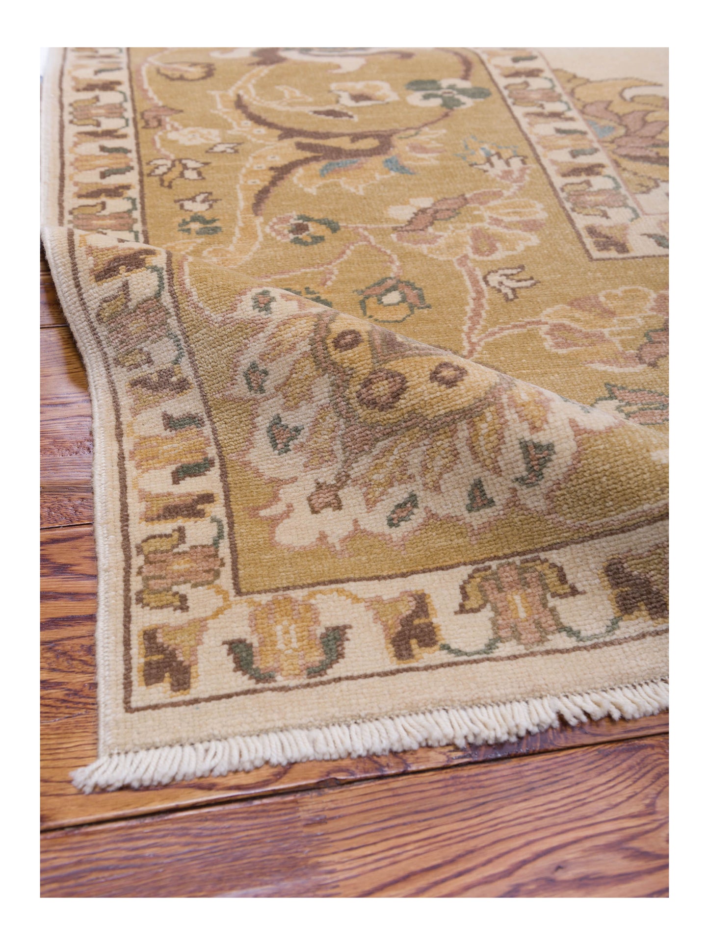 Antique Loom 108153 Ivory Gold 10.4x14.4 Hand Knotted Rug