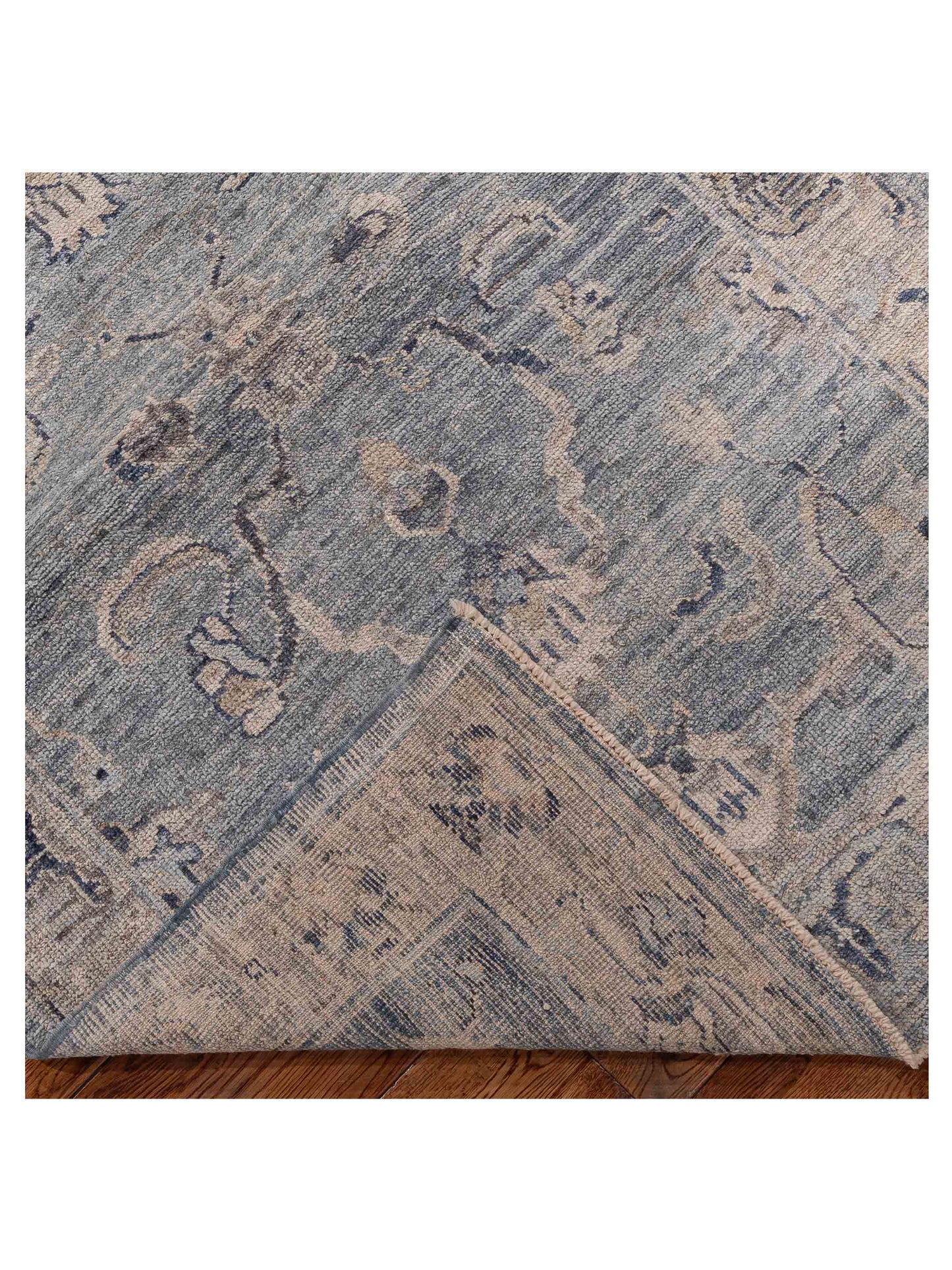 Angora Oushak 156250 Blue Gray 4.1x9.8 Hand Knotted Rug