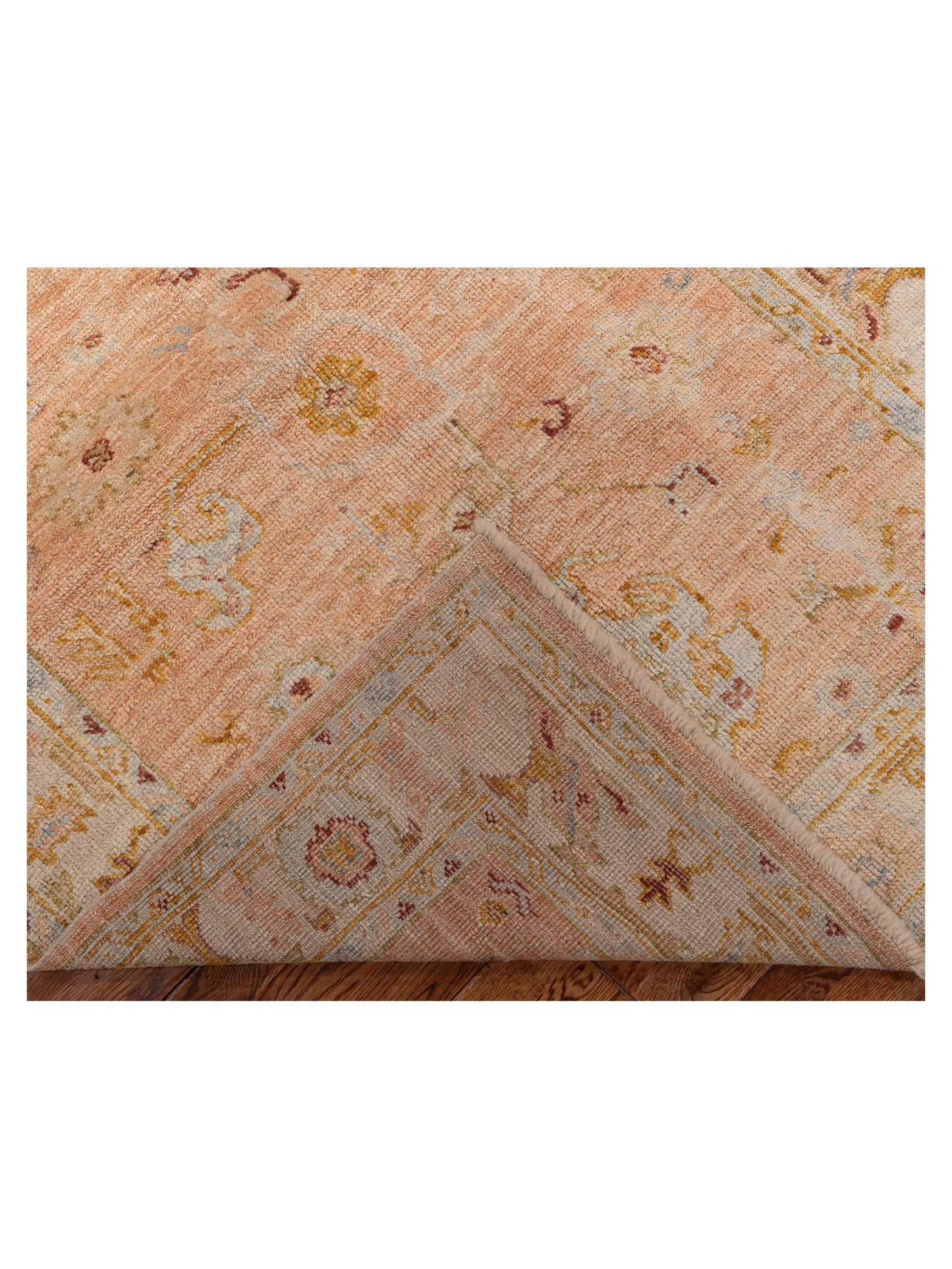 Angora Oushak 153542 Pink Ivory 4.1x5.7 Hand Knotted Rug