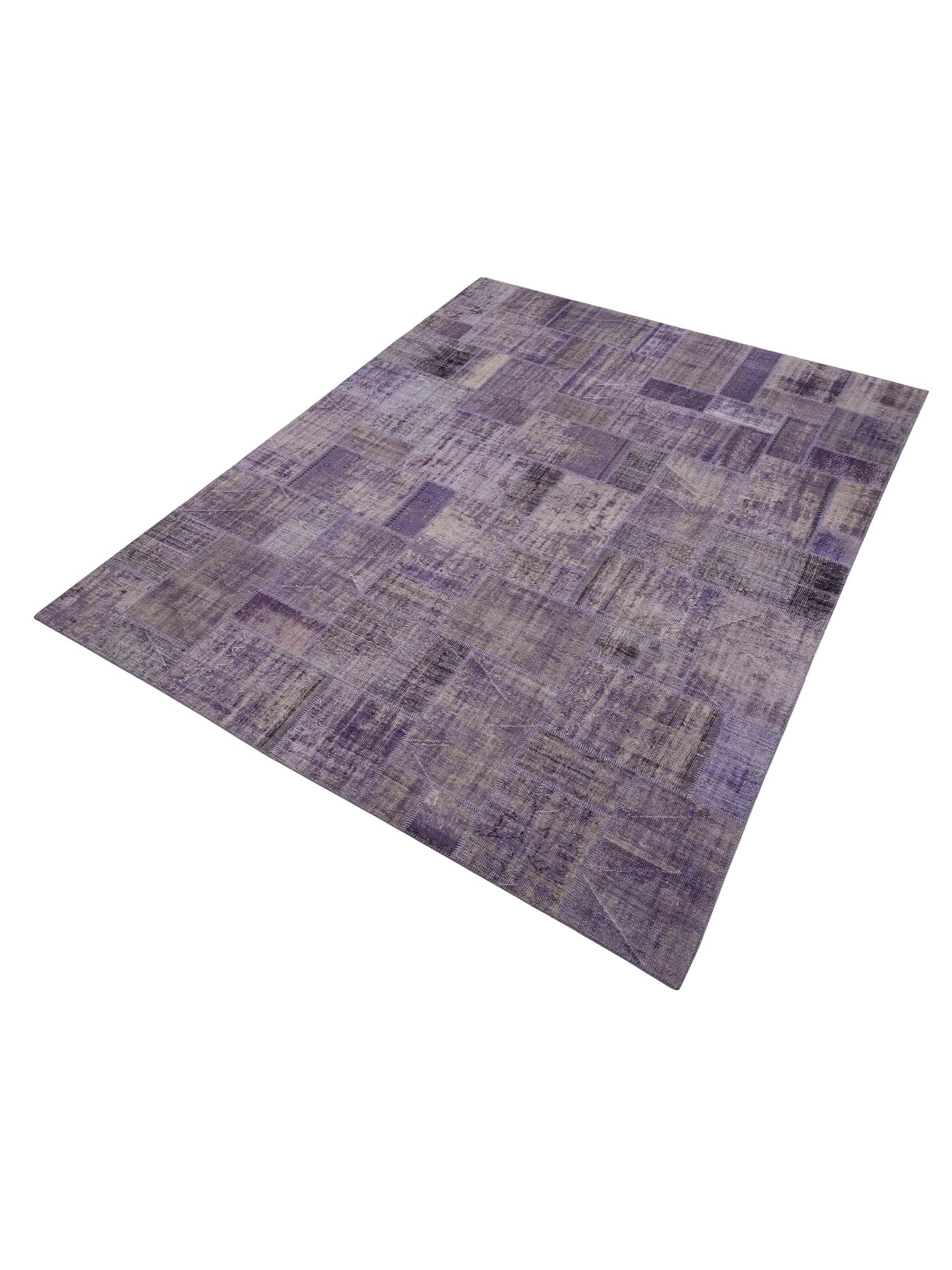 Turkish Vestige Patchwork 114848 Purple 12.2x14.11 Hand Knotted Rug