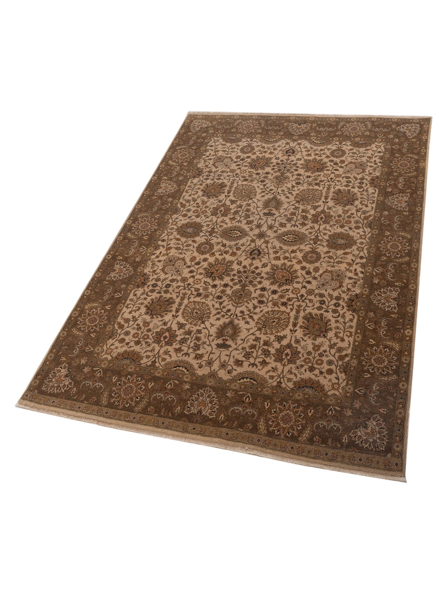 Haji Jalili 111270 Ivory Brown 7.6x10.10 Hand Knotted Rug