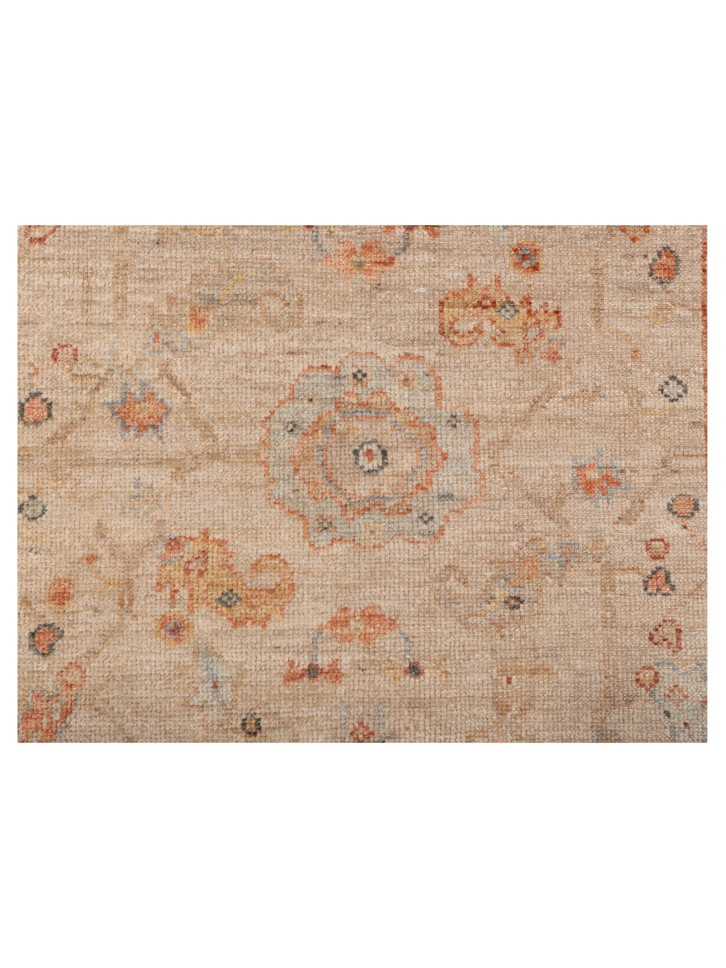 Angora Oushak 149290 Beige Rust 4x5.8 Hand Knotted Rug