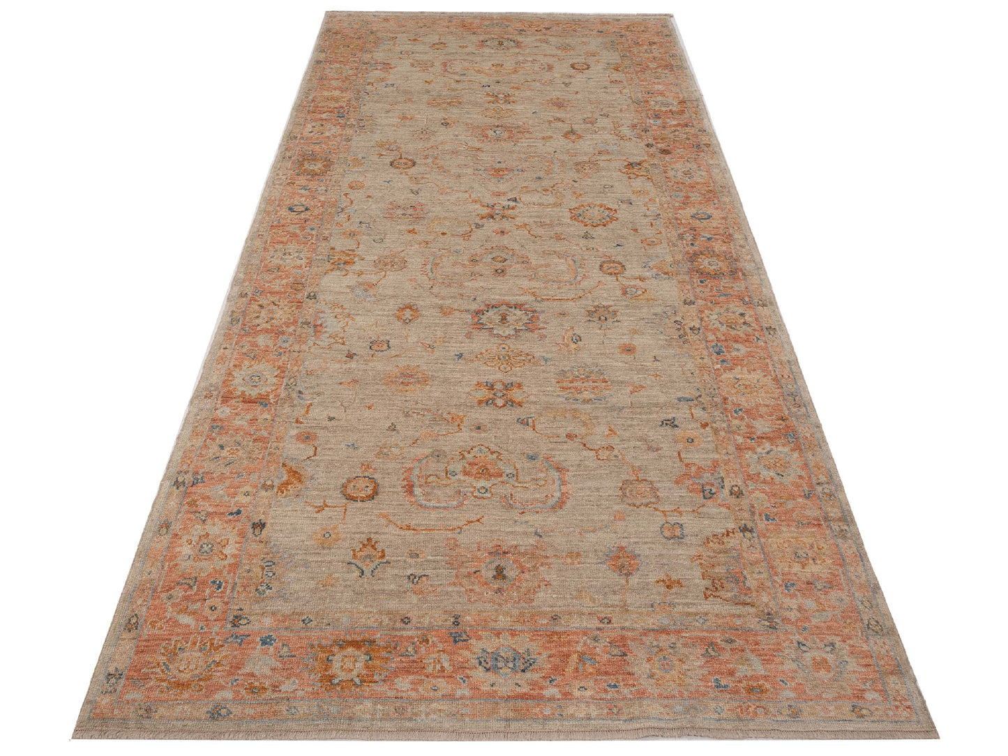 Angora Oushak 149399 Ivory Rust 6.1x13.7 Hand Knotted Rug