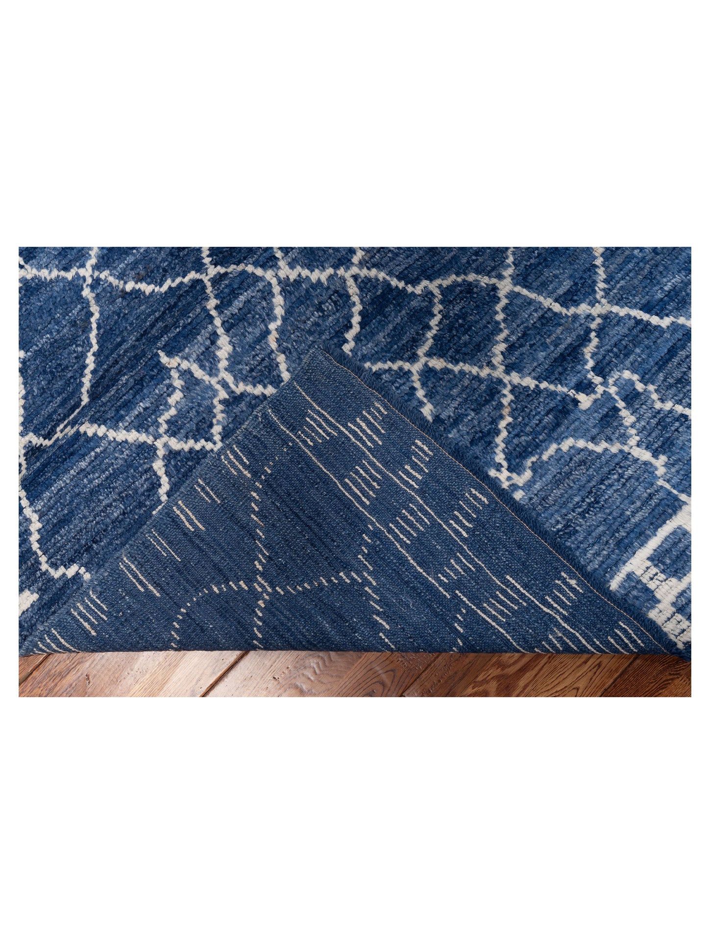 Berber Aspendos Blue Ivory 8.9x11.7 Hand Knotted Rug