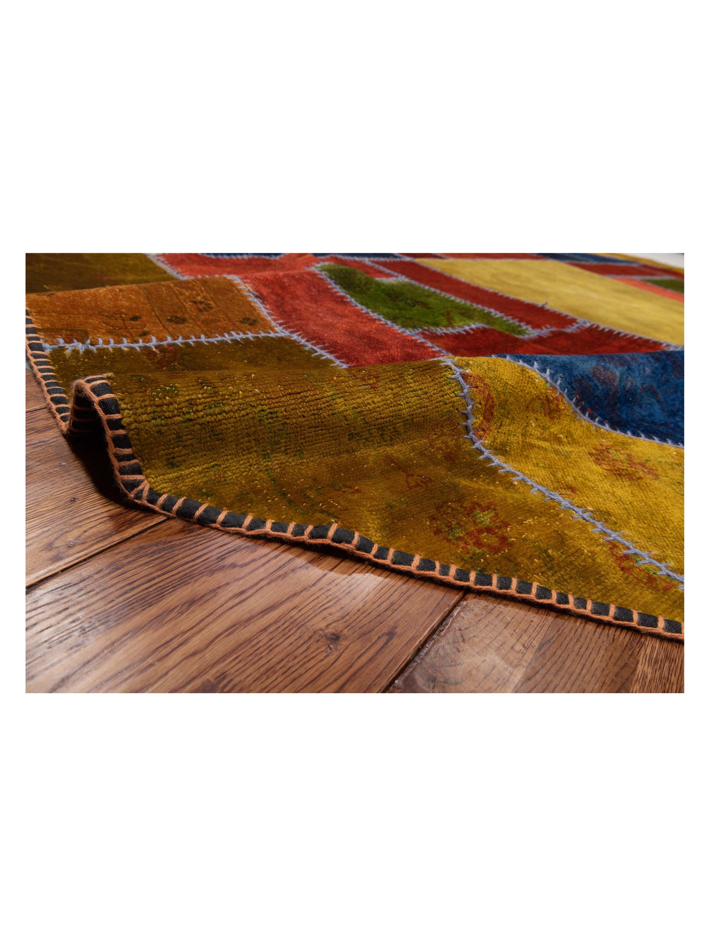 Turkish Vestige Patchwork 108491 Multi 10.8x10.8 Hand Knotted Rug