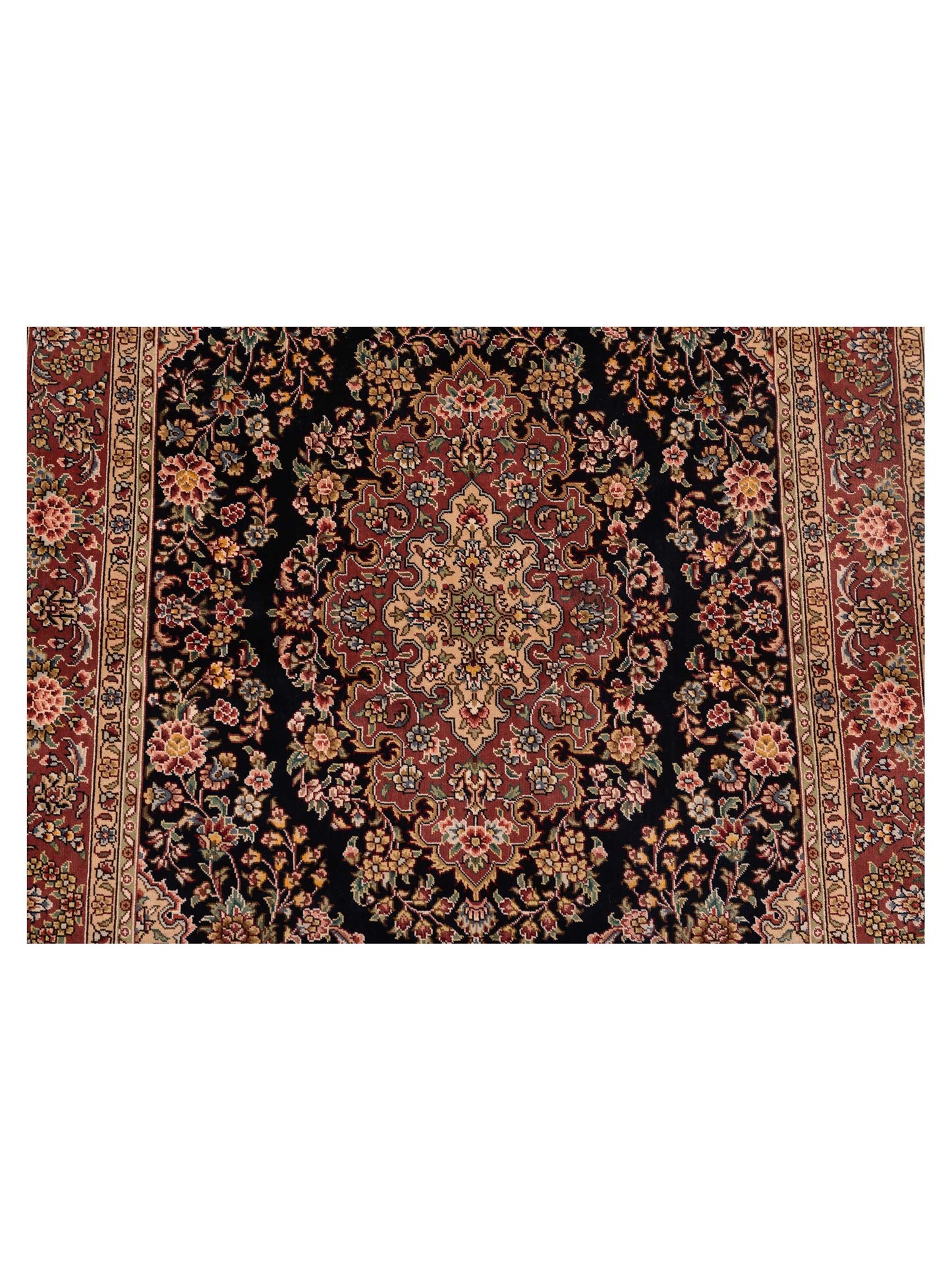 Pure Silk 125282 Navy Plum 2.7x4 Hand Knotted Rug