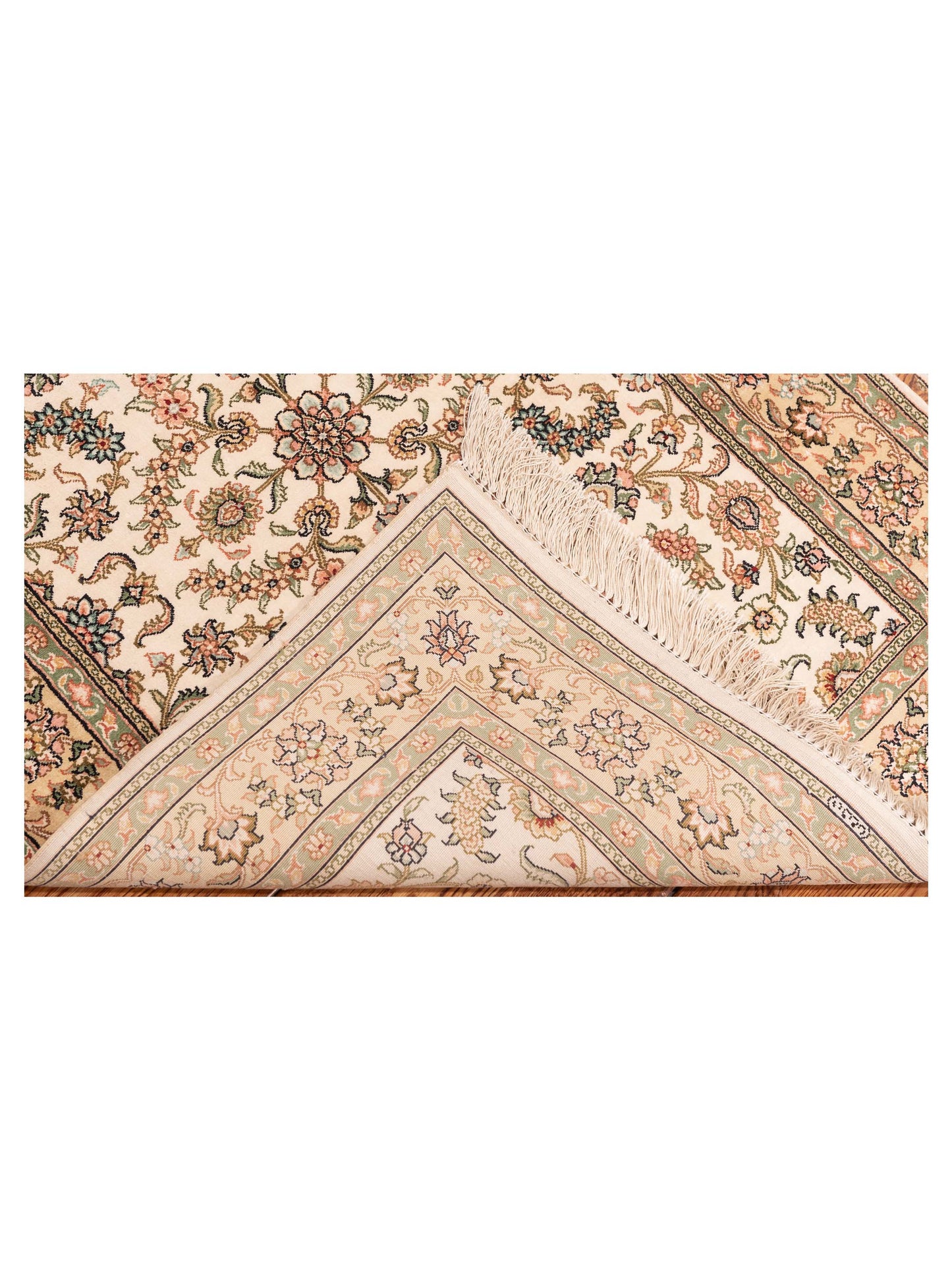 Pure Silk 114489 Ivory Gold 2.7x12.2 Hand Knotted Rug