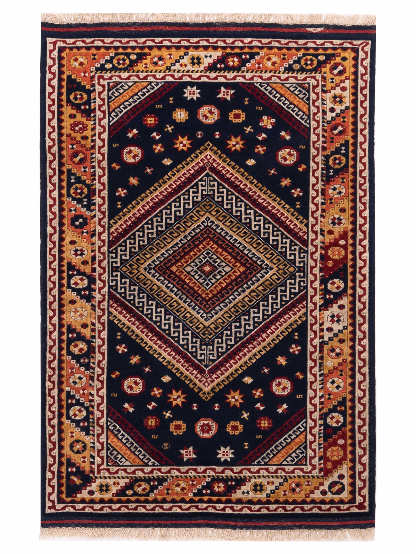 Pasha Turkish Shirwan  Navy Yellow Traditional