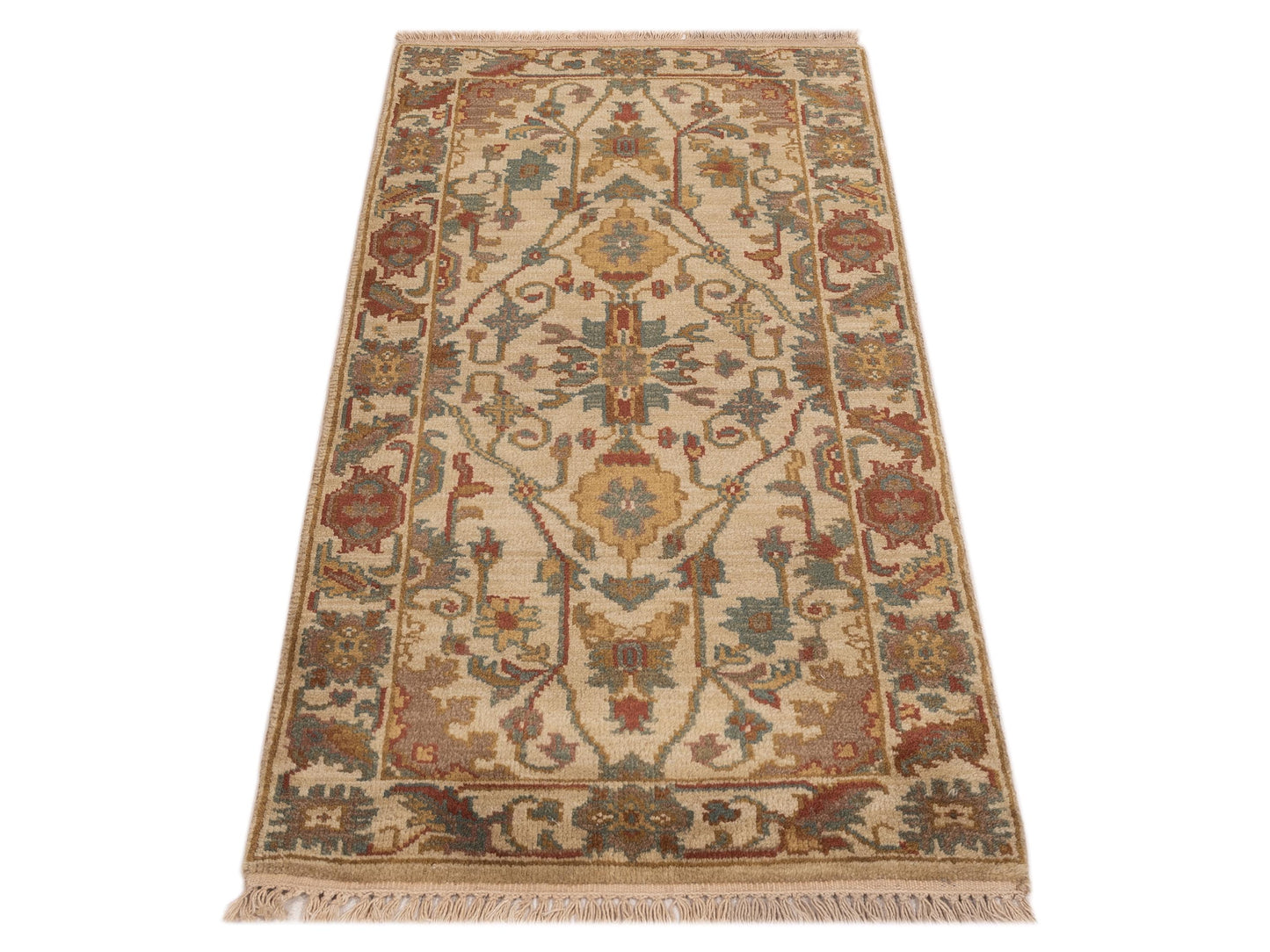 Lilac 103181 Beige Beige 2x4 Hand Knotted Rug