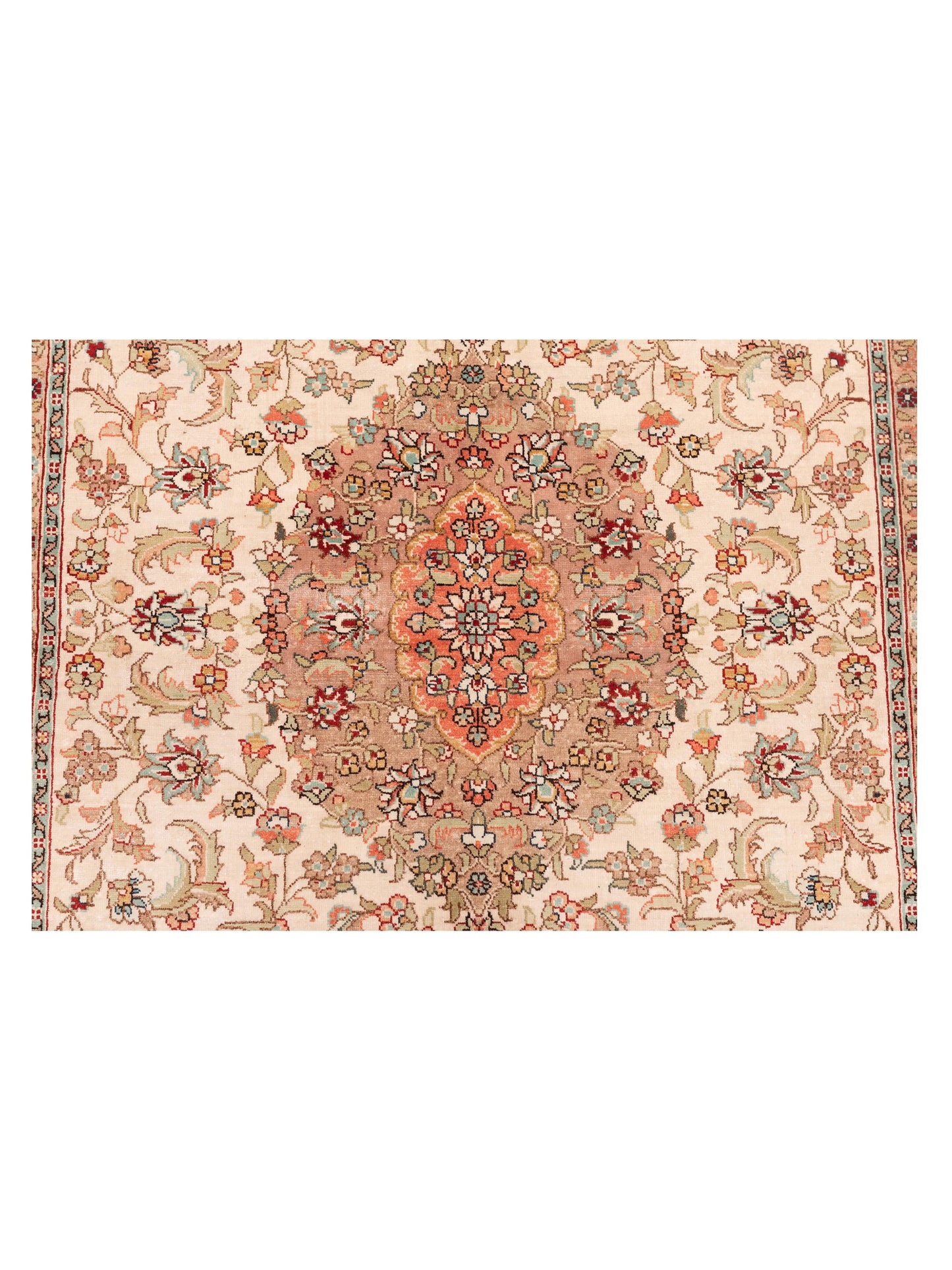 Pure Silk 122451 Ivory Pink 3.1x5 Hand Knotted Rug
