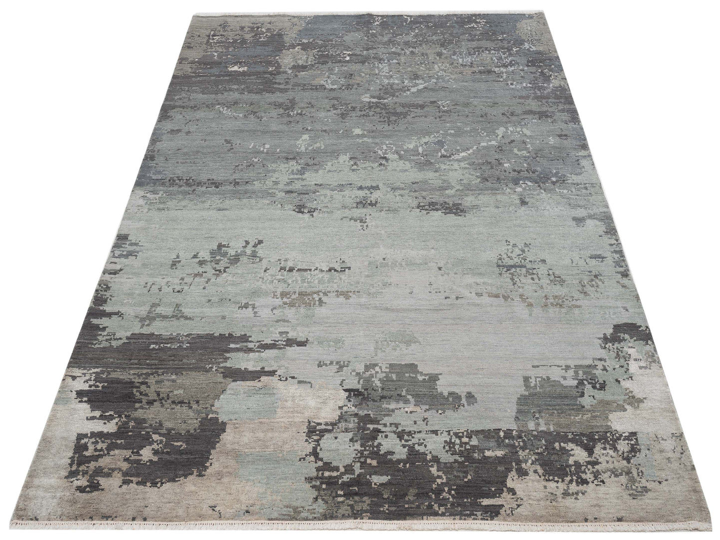 Dazzling 119725 Gray 8x10.3 Hand Knotted Rug