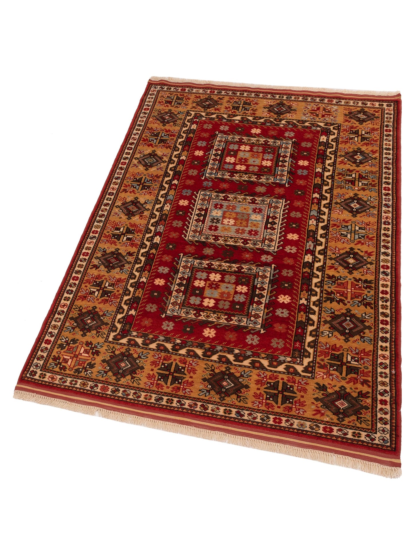 Turkish Shirwan 148392 Rust Gold 4.5x6.6 Hand Knotted Rug