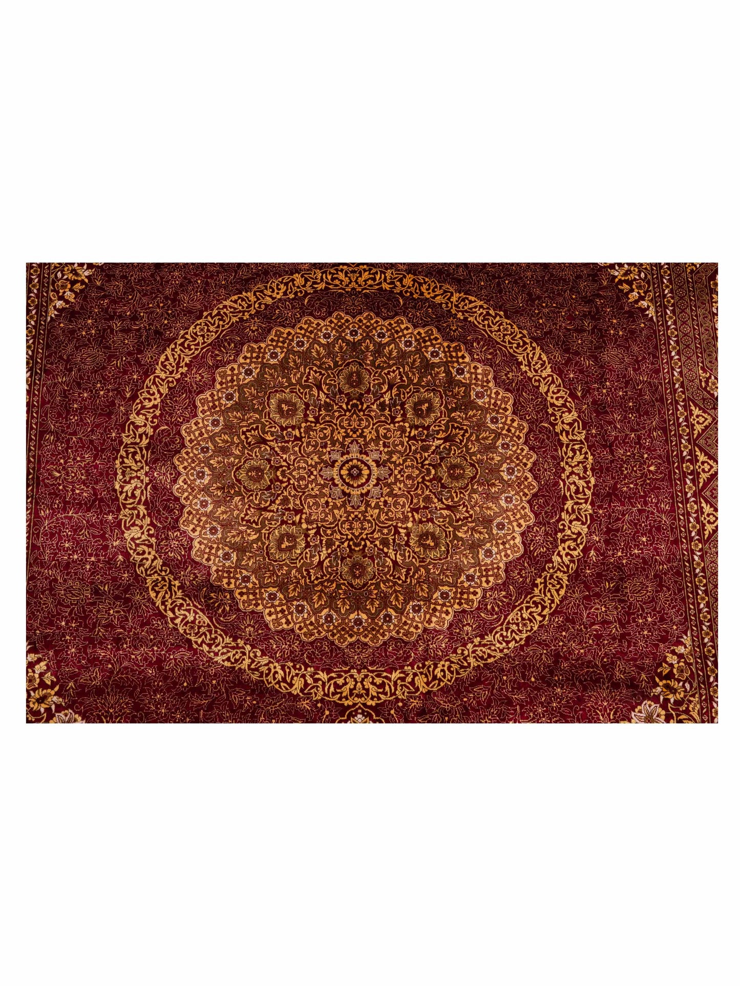 Pure Silk 122072 Red Red 5.7x8.1 Hand Knotted Rug