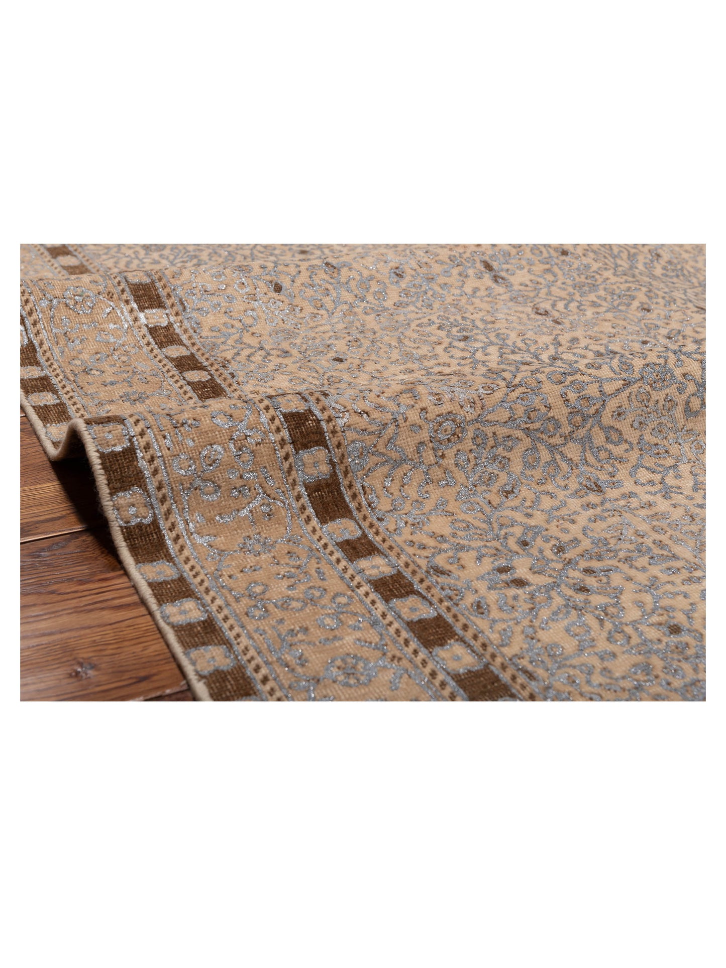 Vintage 108241 Beige 3.8x5.7 Hand Knotted Rug