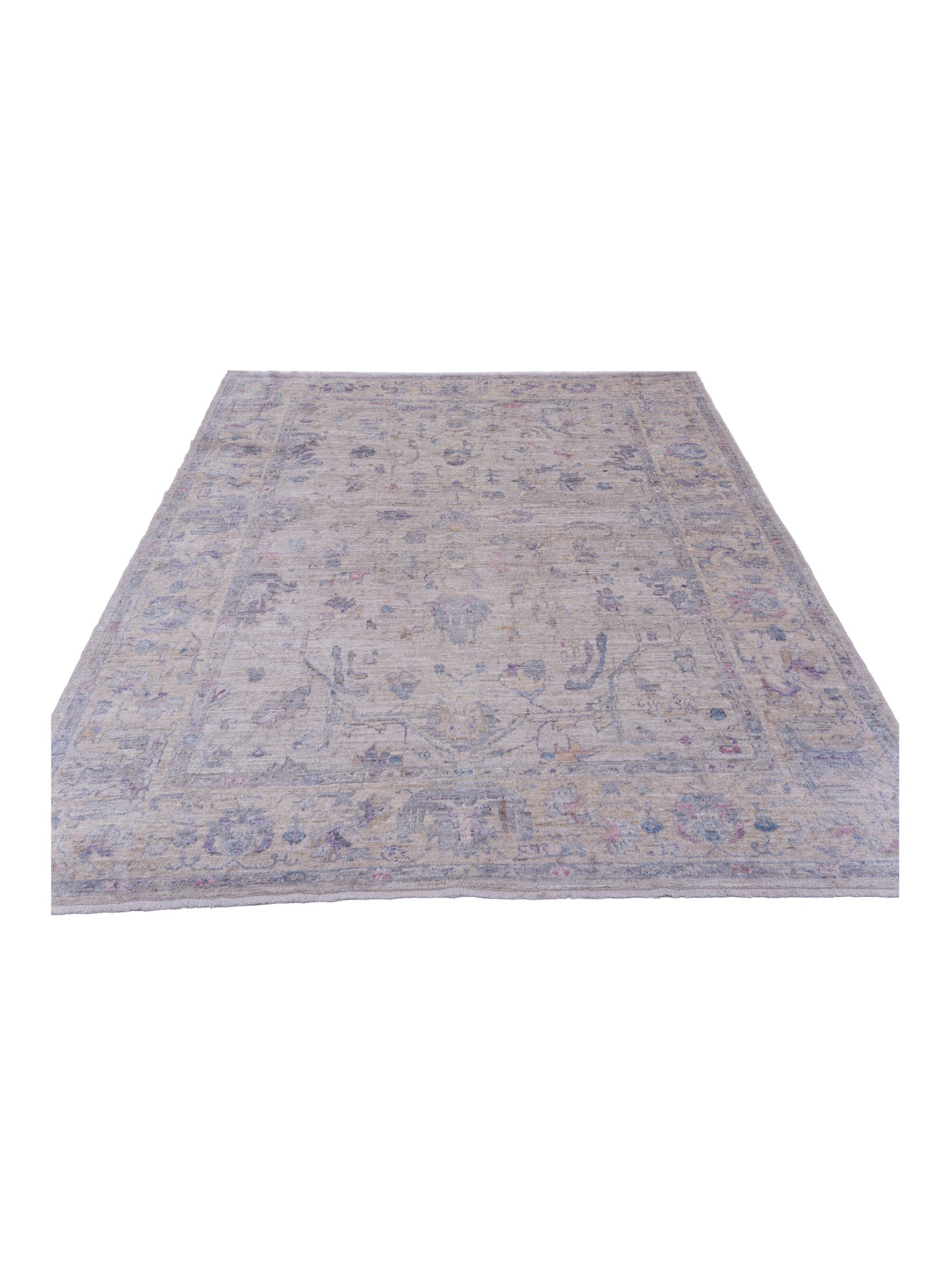 Angora Oushak 129875 Gray Ivory 8.3x9.10 Hand Knotted Rug