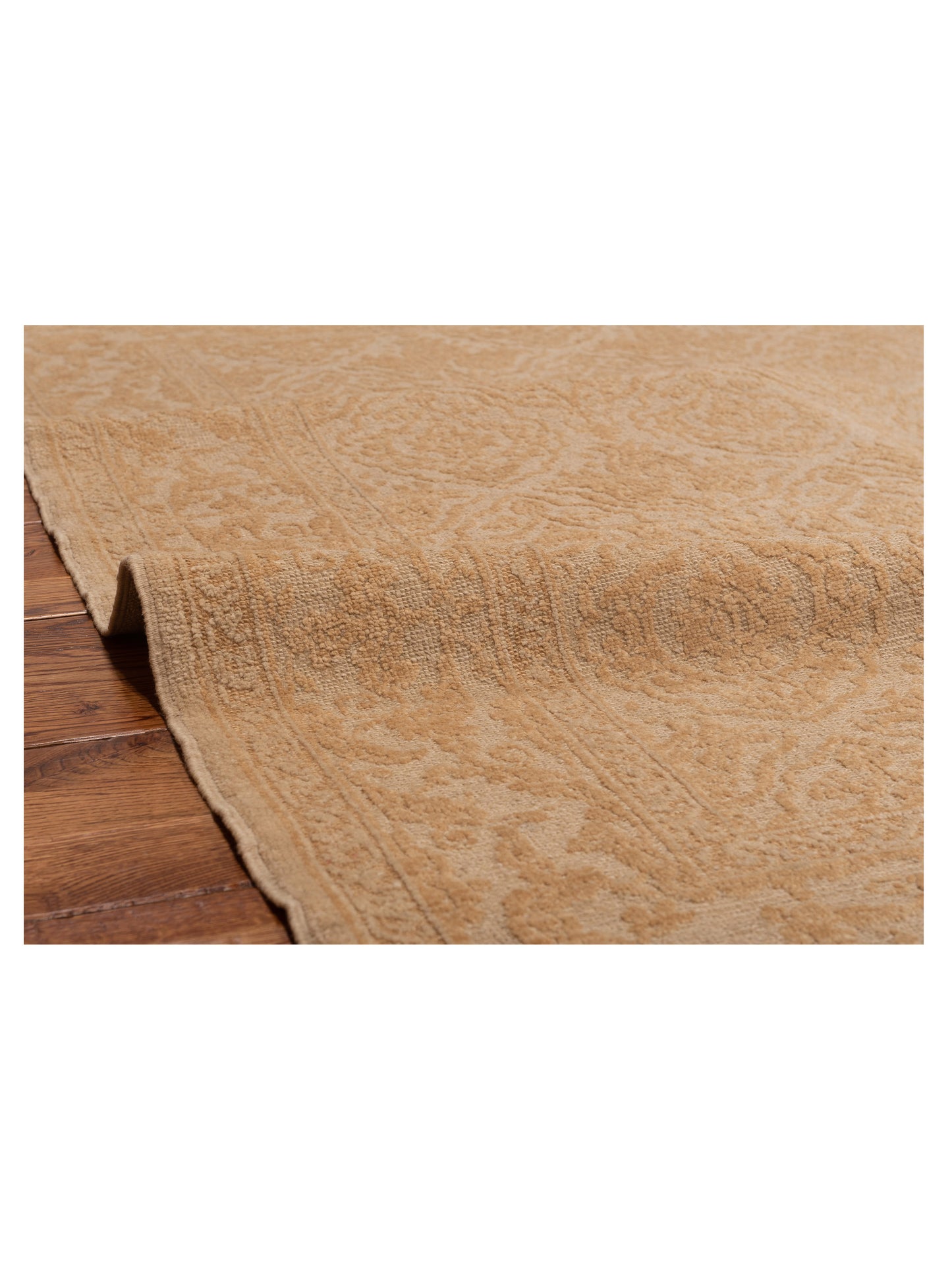 Defne Tulip Ivory Gold 4.2x5.10 Hand Knotted Rug