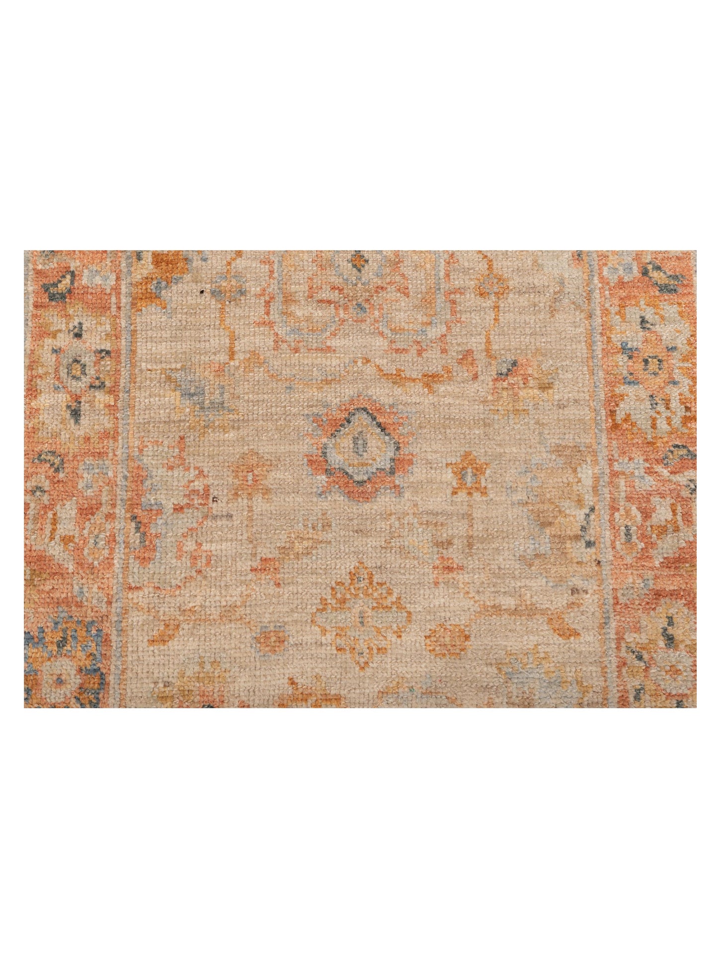 Angora Oushak 149605 Ivory Rust 2.6x12.1 Hand Knotted Rug