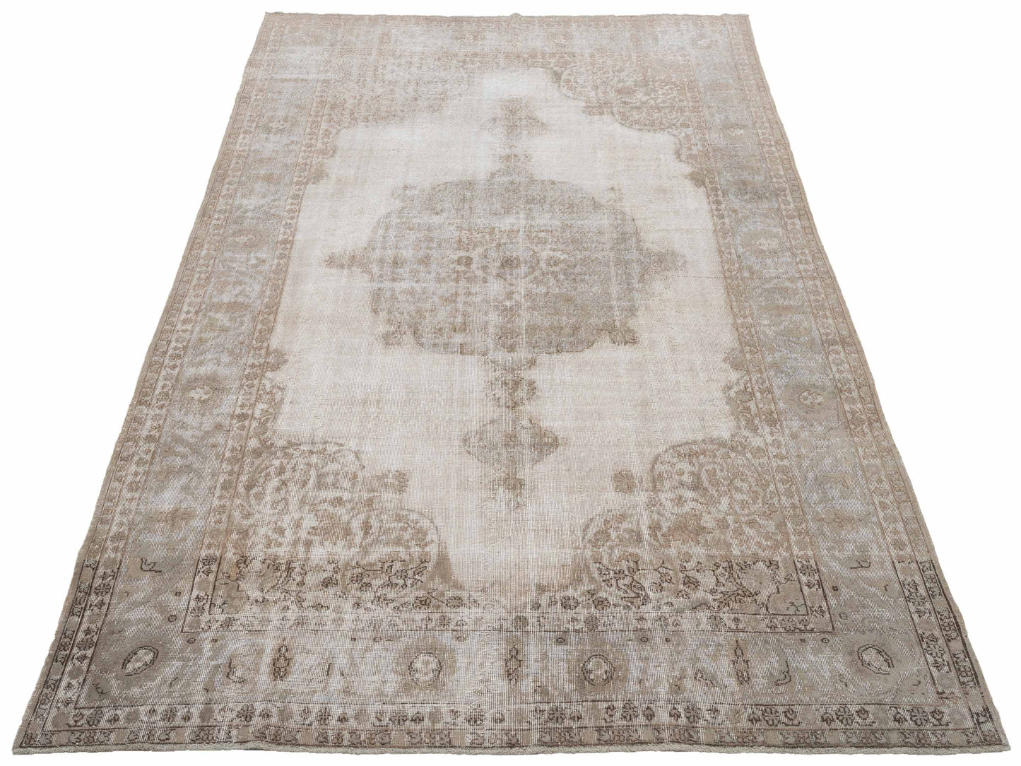 Vintage 122324 Silver Gray 6.7x9.1 Hand Knotted Rug