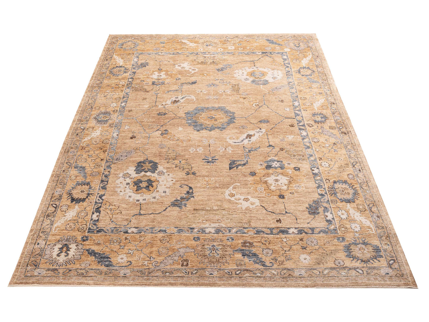 Angora Oushak 156171 Gold Gold 10.3x13.11 Hand Knotted Rug