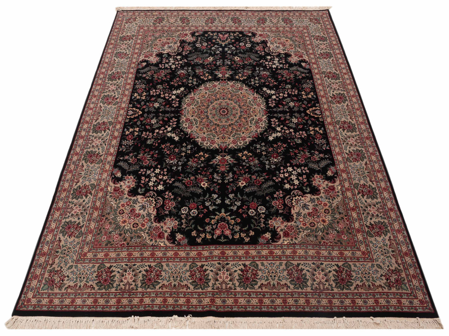 Magnolia 104652 Green Beige 7.11x9.7 Hand Knotted Rug