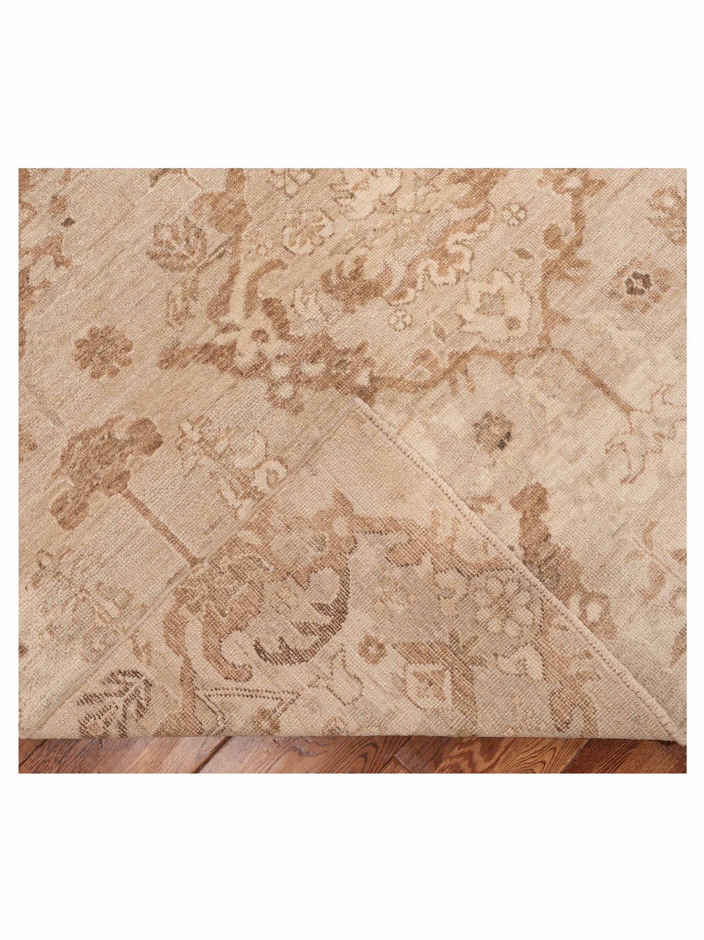 Angora Oushak 154962 Cream Brown 7.10x9.11 Hand Knotted Rug