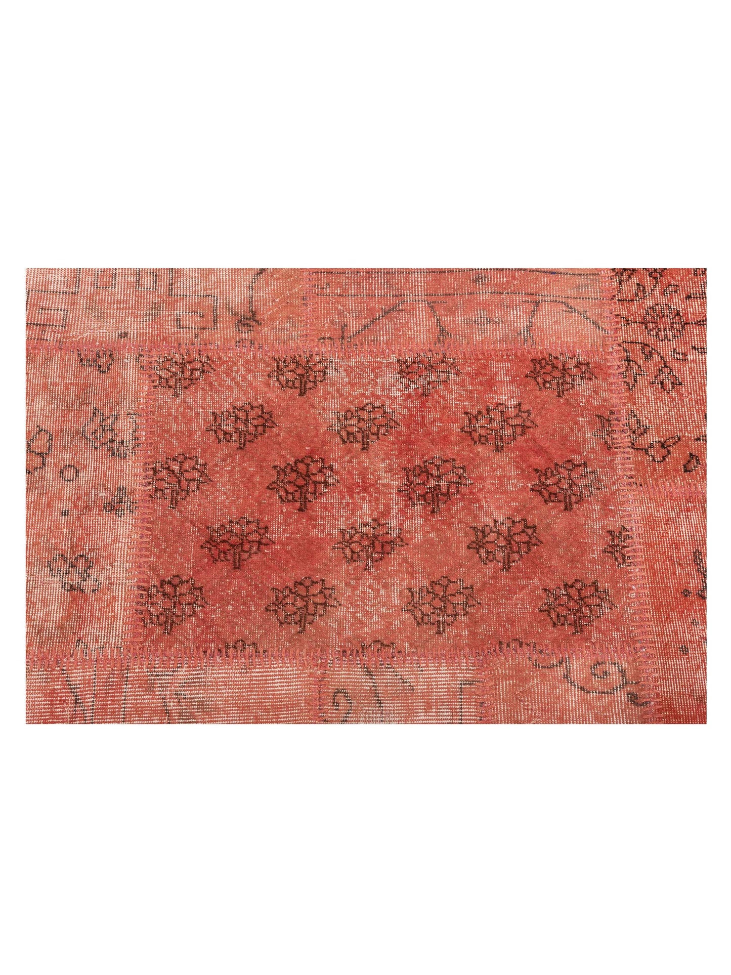 Turkish Vestige Patchwork 140558 Orange 8.1x10 Hand Knotted Rug