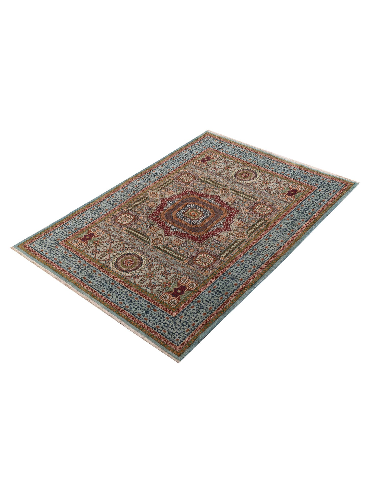 Artisan Mamluk 154640 Silver Gray 5.11x8.2 Hand Knotted Rug
