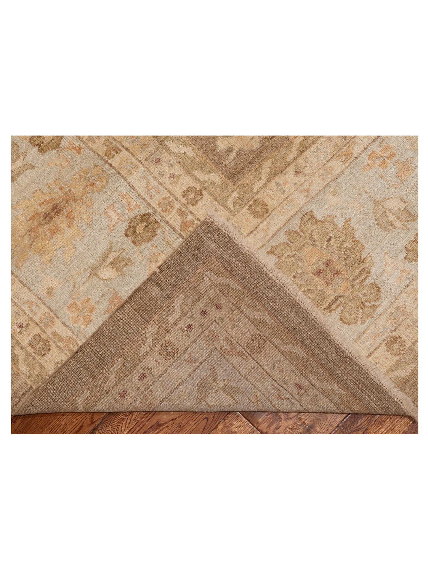 Angora Oushak 128117 Brown Ice Blue 15.5x20.6 Hand Knotted Rug