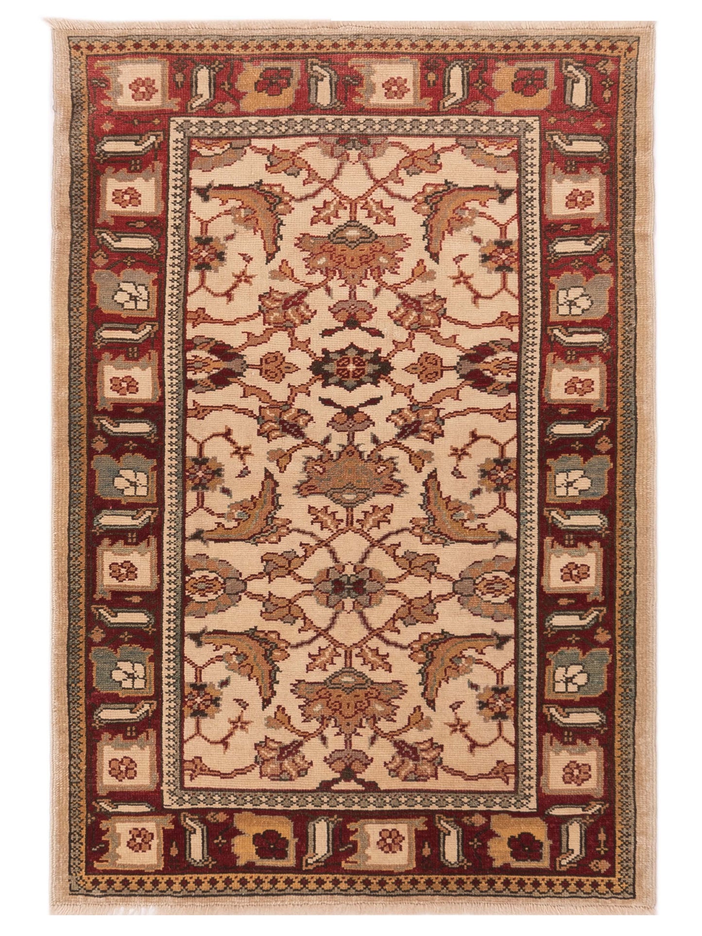 Pasha Antique Loom  Ivory Red Traditional