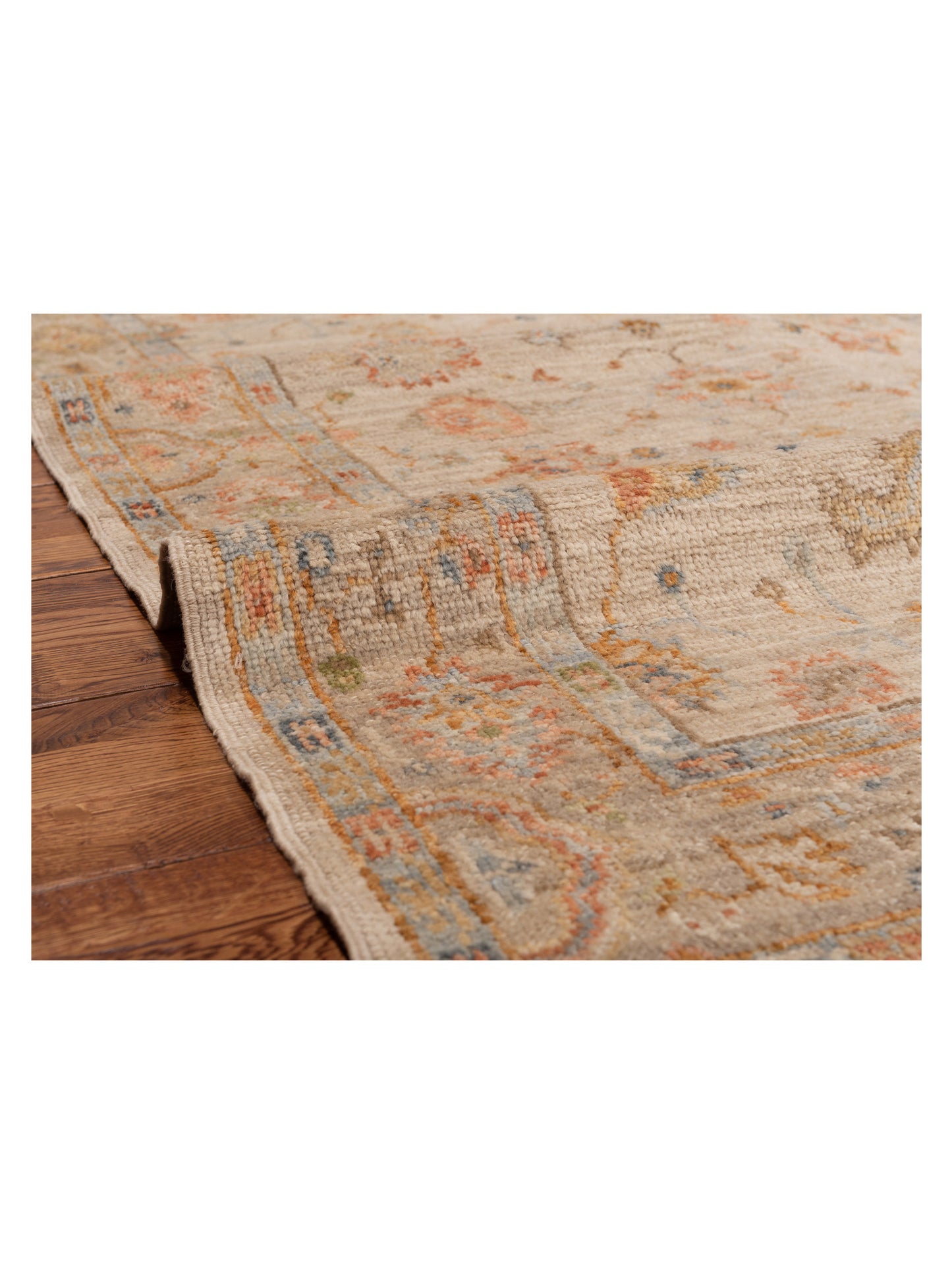 Angora Oushak 150374 Beige Brown 4x6 Hand Knotted Rug