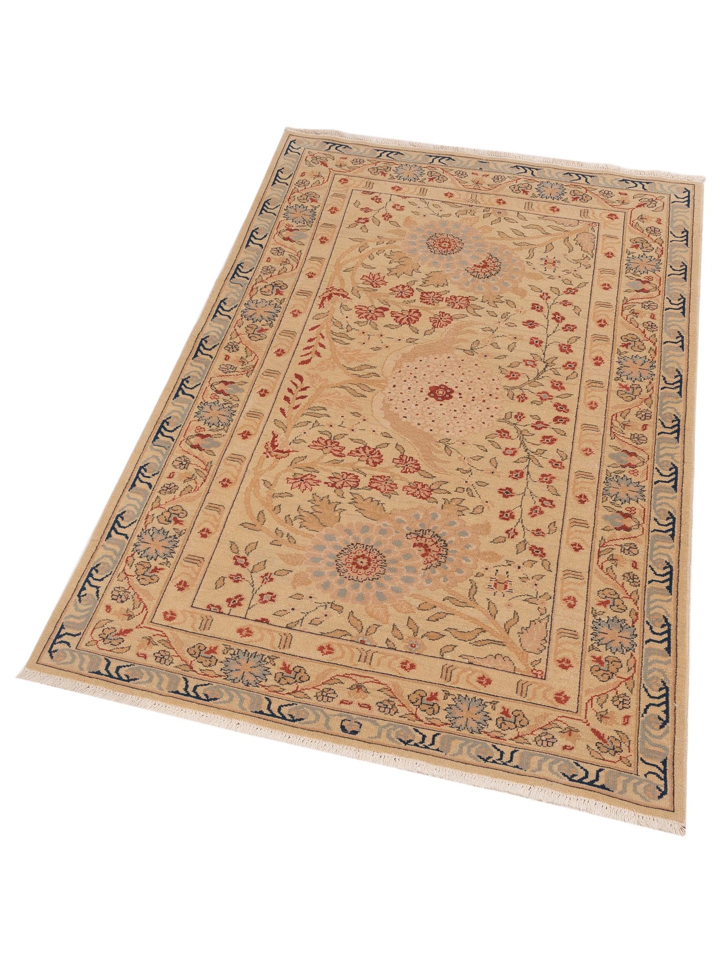 Bouquet 107404 Ivory Ivory 4x6.5 Hand Knotted Rug