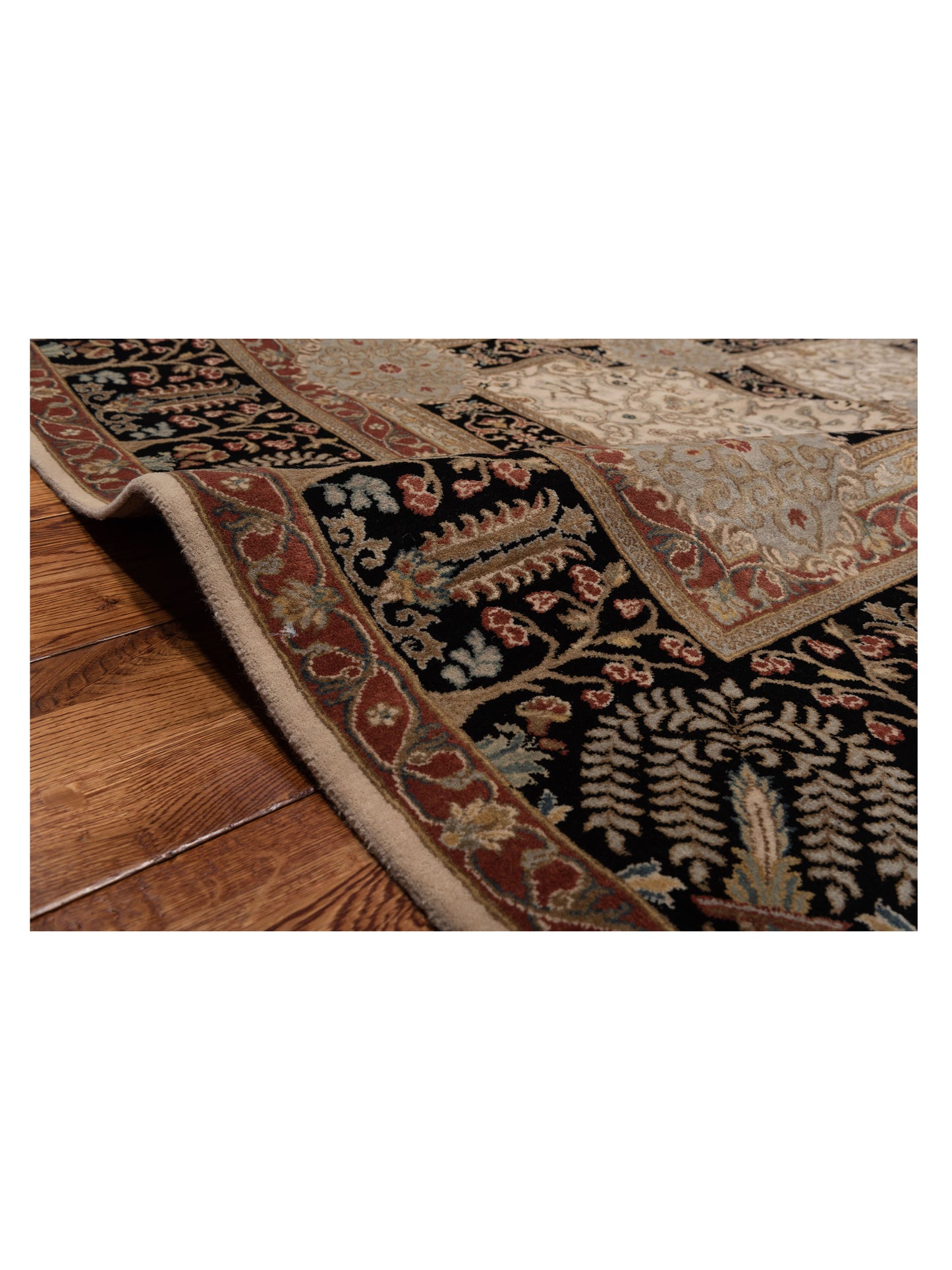 Empire 114737 Ivory Black 8.2x10 Hand Knotted Rug
