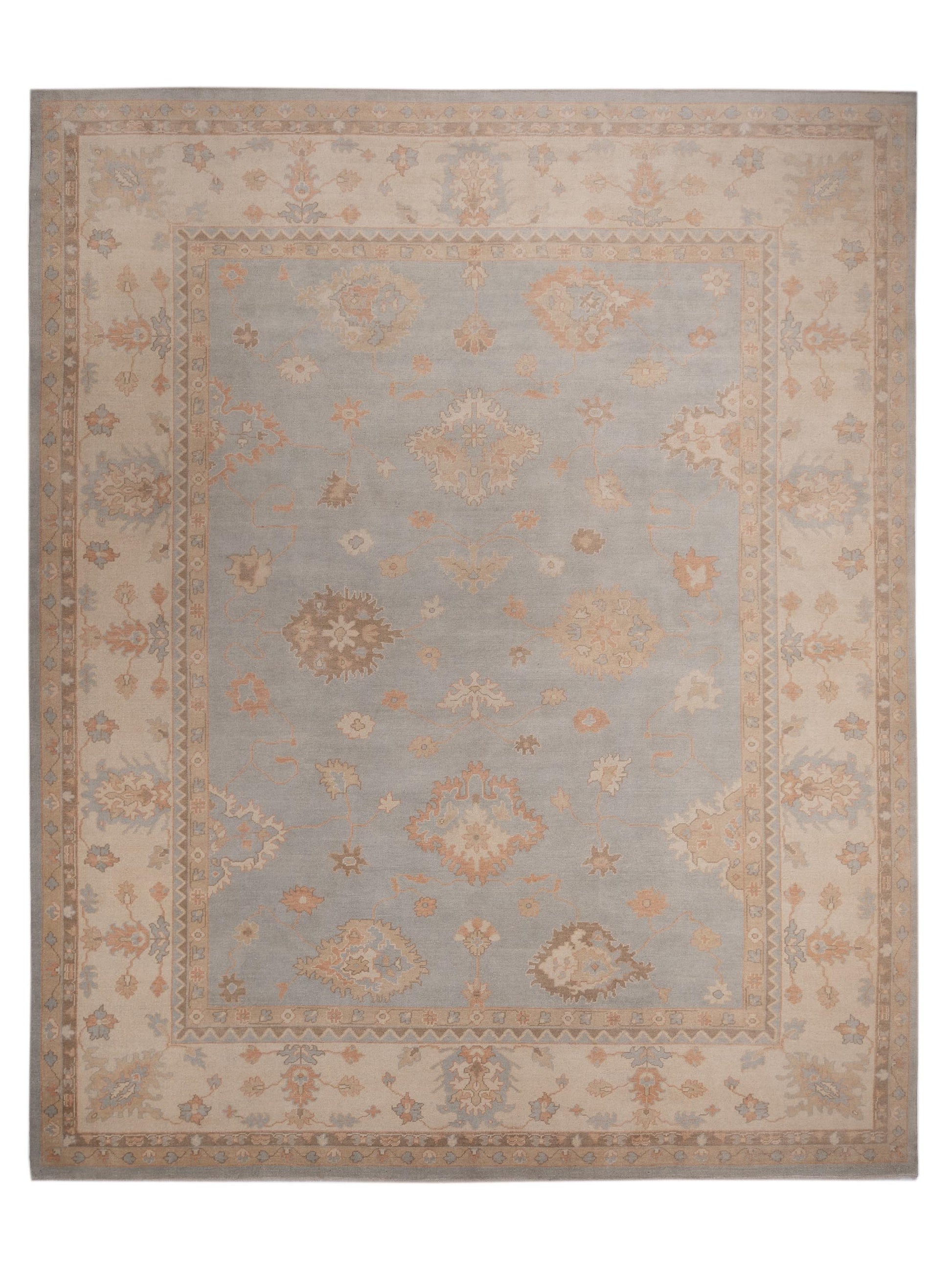Rajpur Oushak Shah  Light Blue Ivory Traditional