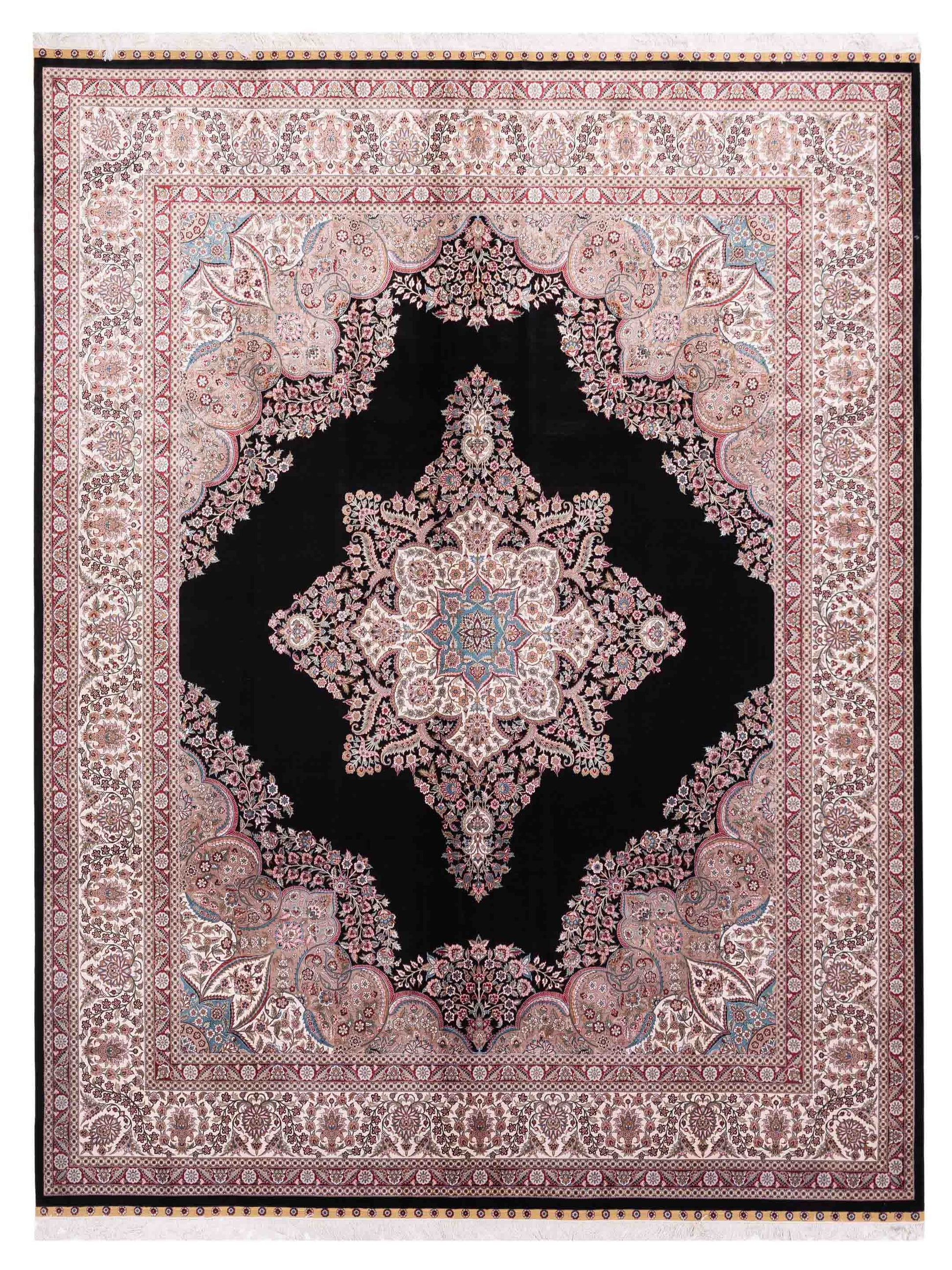 Pasha Pure Silk  Black Ivory Traditional