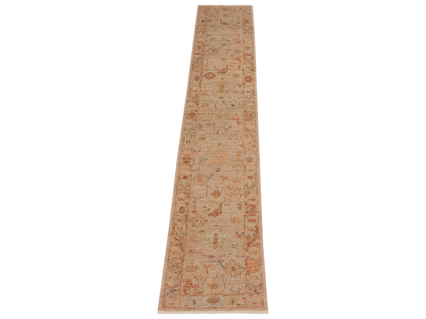 Angora Oushak 149527 Ivory Ivory 2.6x14 Hand Knotted Rug
