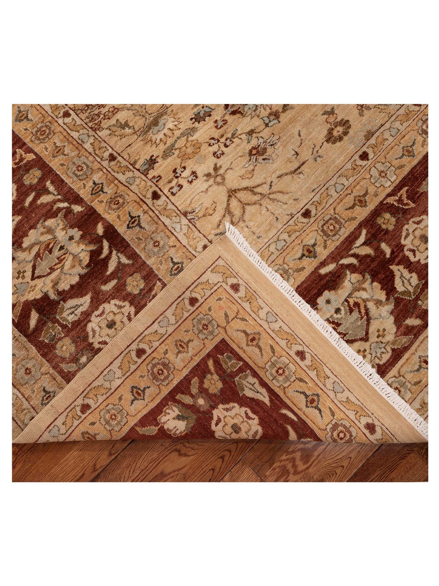 Narin Aksu Gold Burgundy 11.10x14.8 Hand Knotted Rug