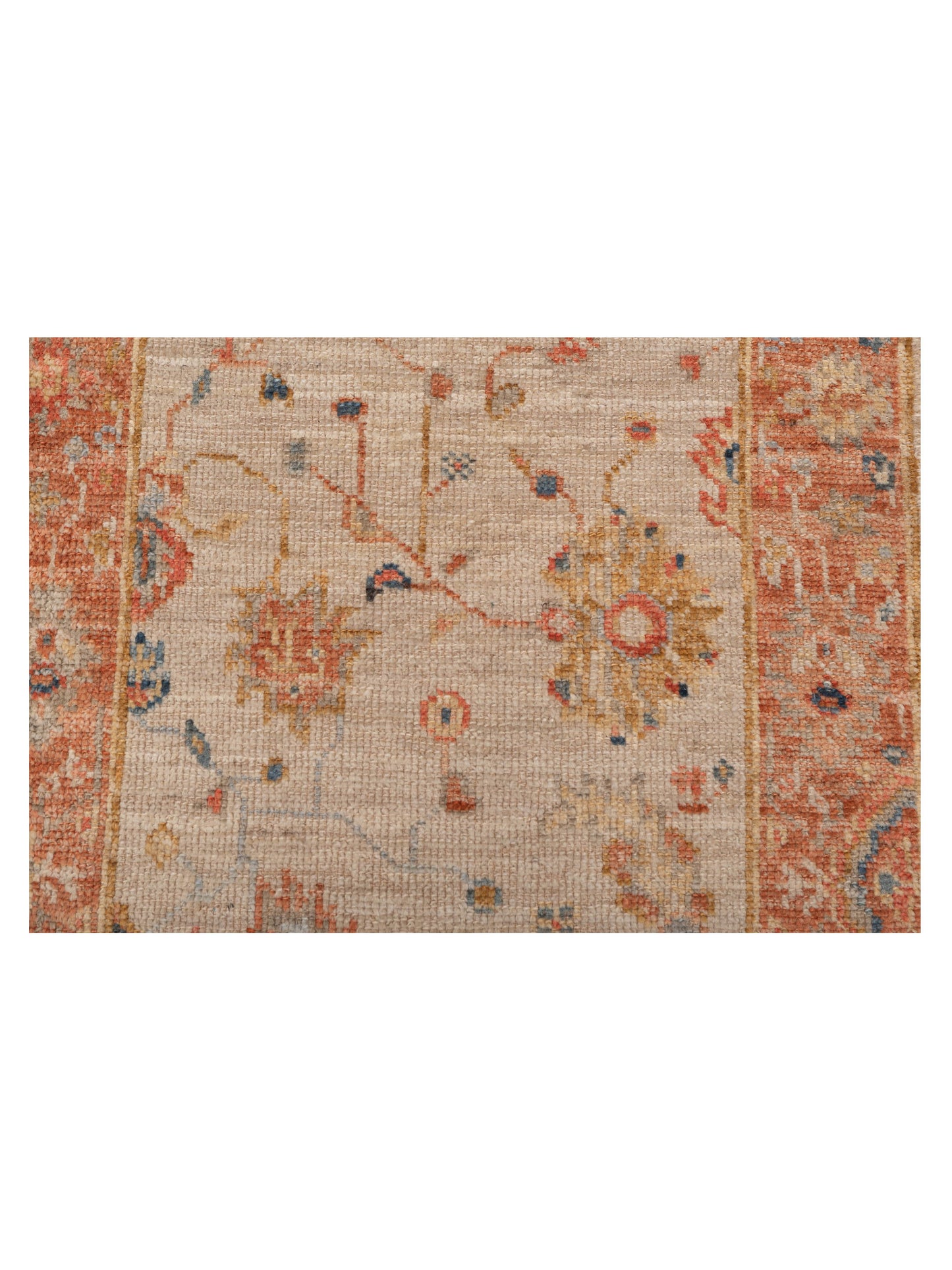 Angora Oushak 149512 Ivory Rust 2.6x15.3 Hand Knotted Rug