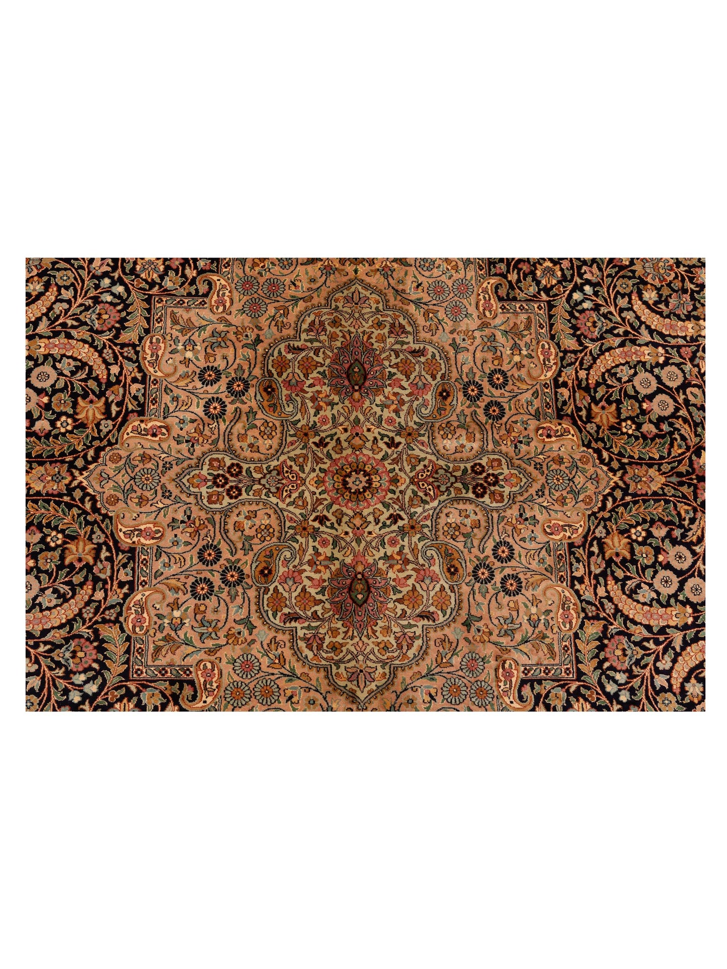 Pure Silk 113228 Black Camel 8.11x12.3 Hand Knotted Rug