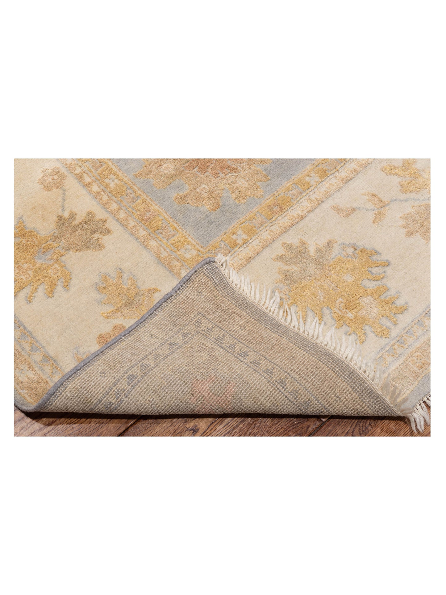 Oushak Shah 121302 Gray Ivory 7.11x10 Hand Knotted Rug